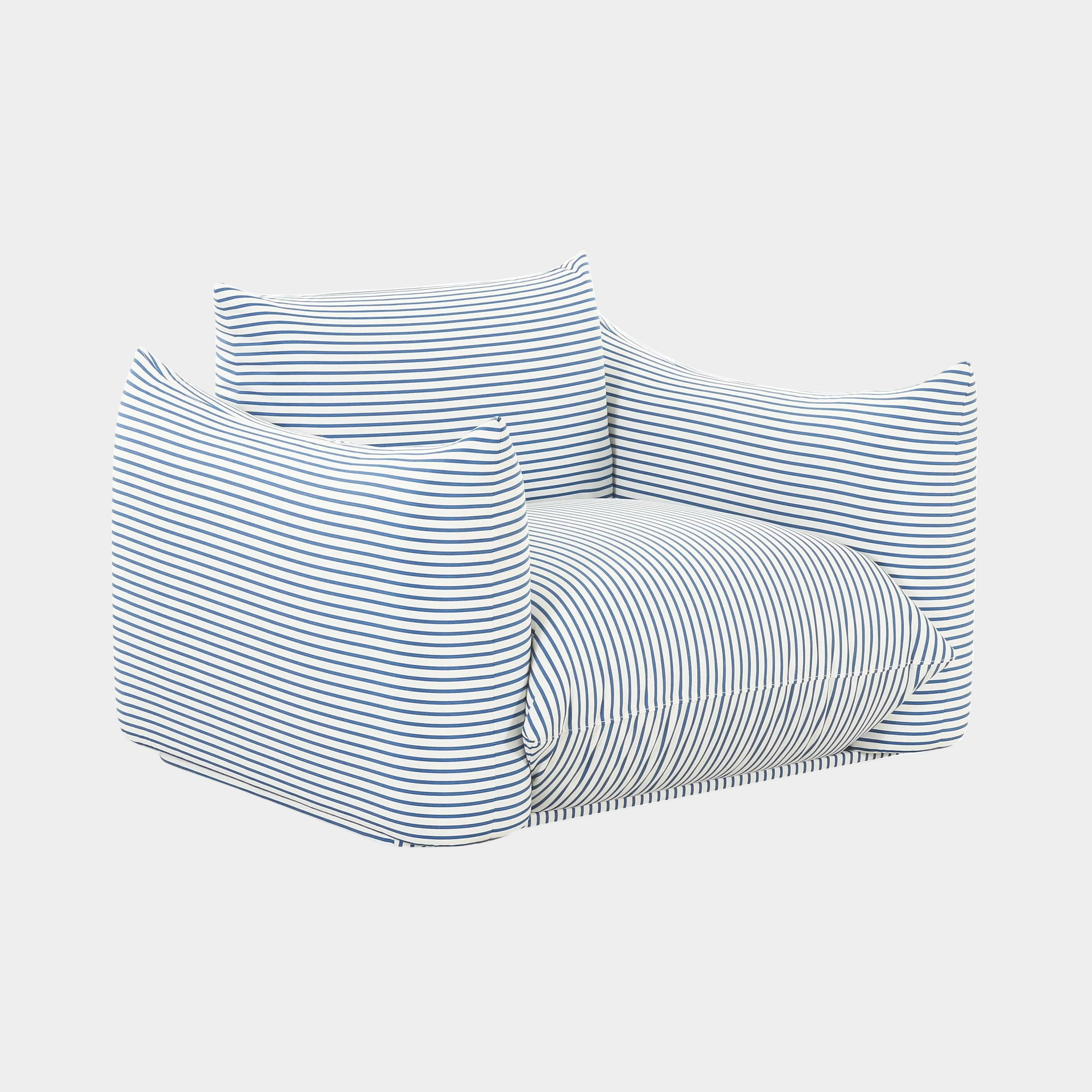 Saint Tropez Striped Stuffed Indoor / Outdoor Armchair