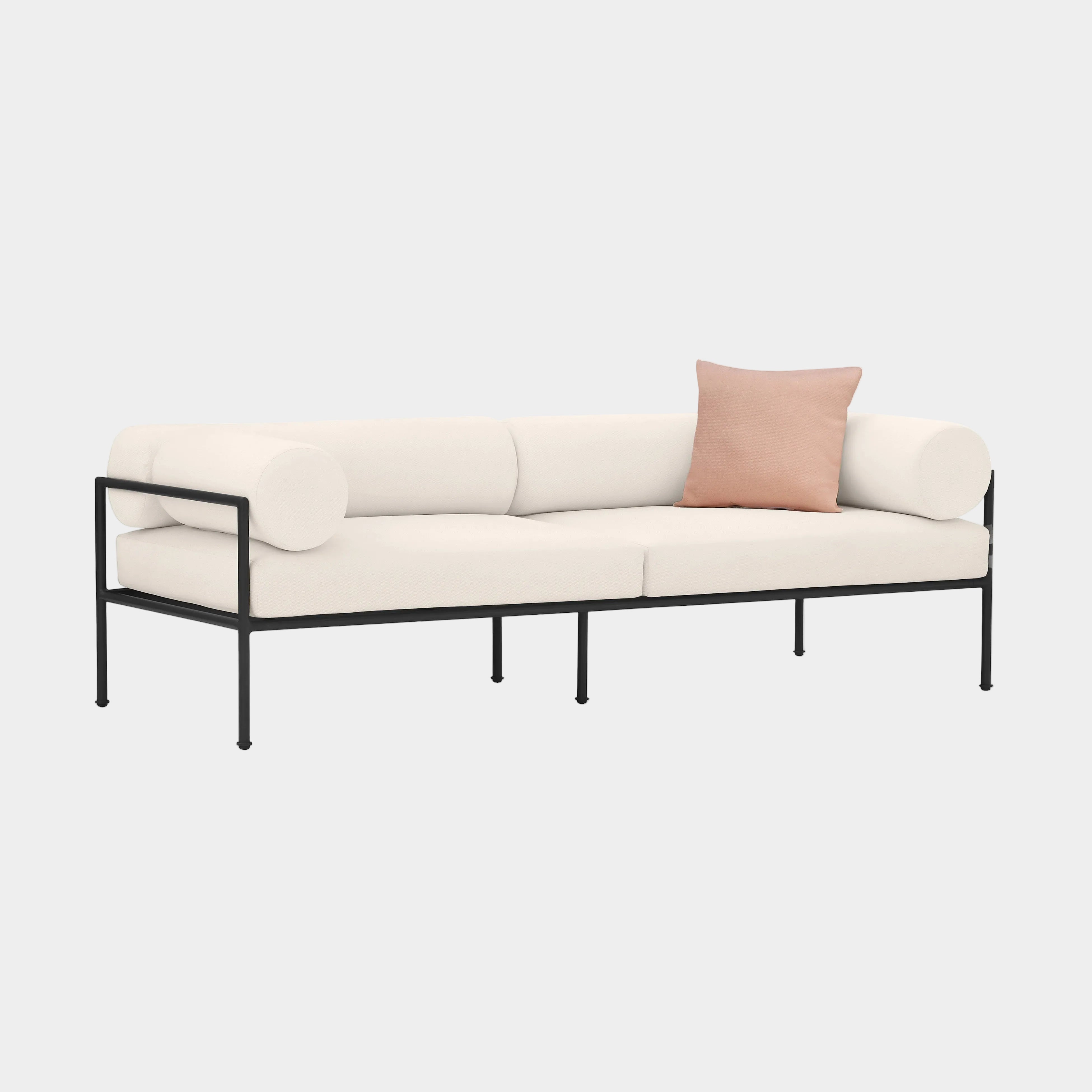 Vera 84" Cream Performance Fabric Outdoor Sofa