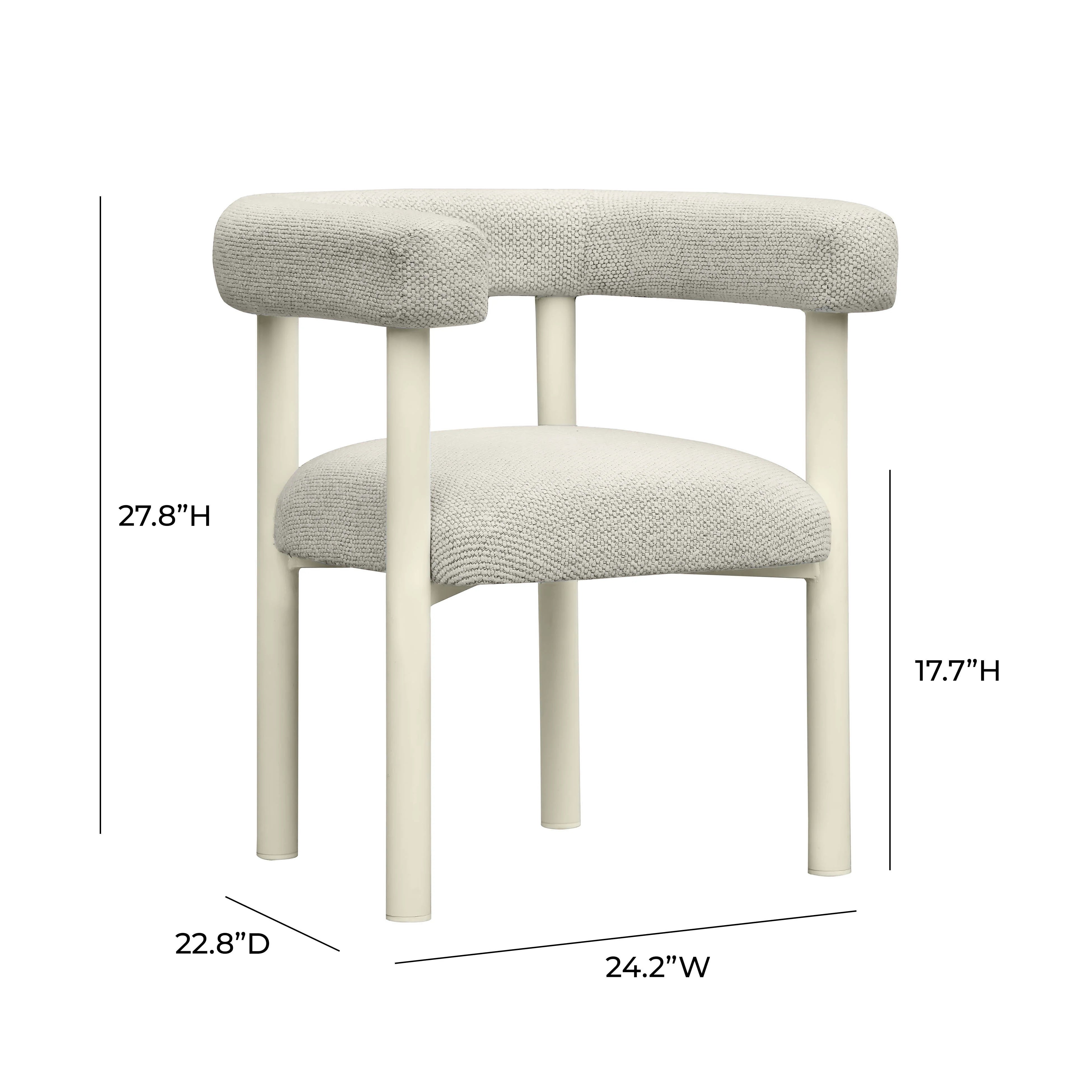 Chaise de salle à manger d'extérieur texturée Jackie Cream