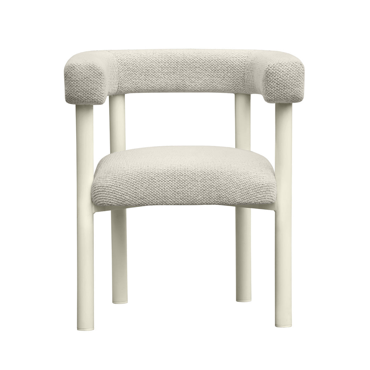 Chaise de salle à manger d'extérieur texturée Jackie Cream