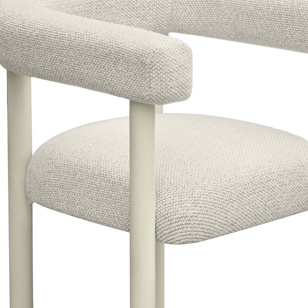 Chaise de salle à manger d'extérieur texturée Jackie Cream