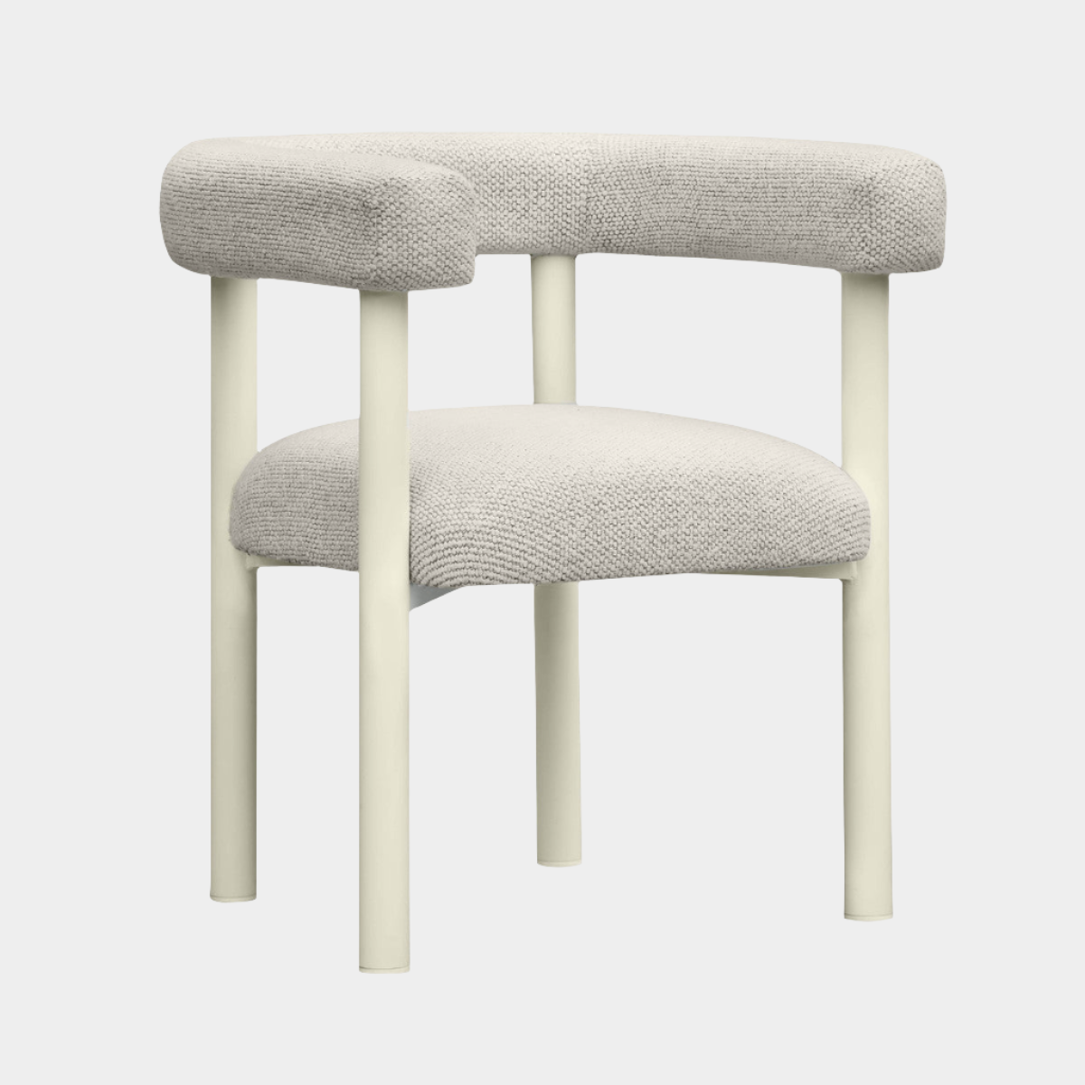 Chaise de salle à manger d'extérieur texturée Jackie Cream