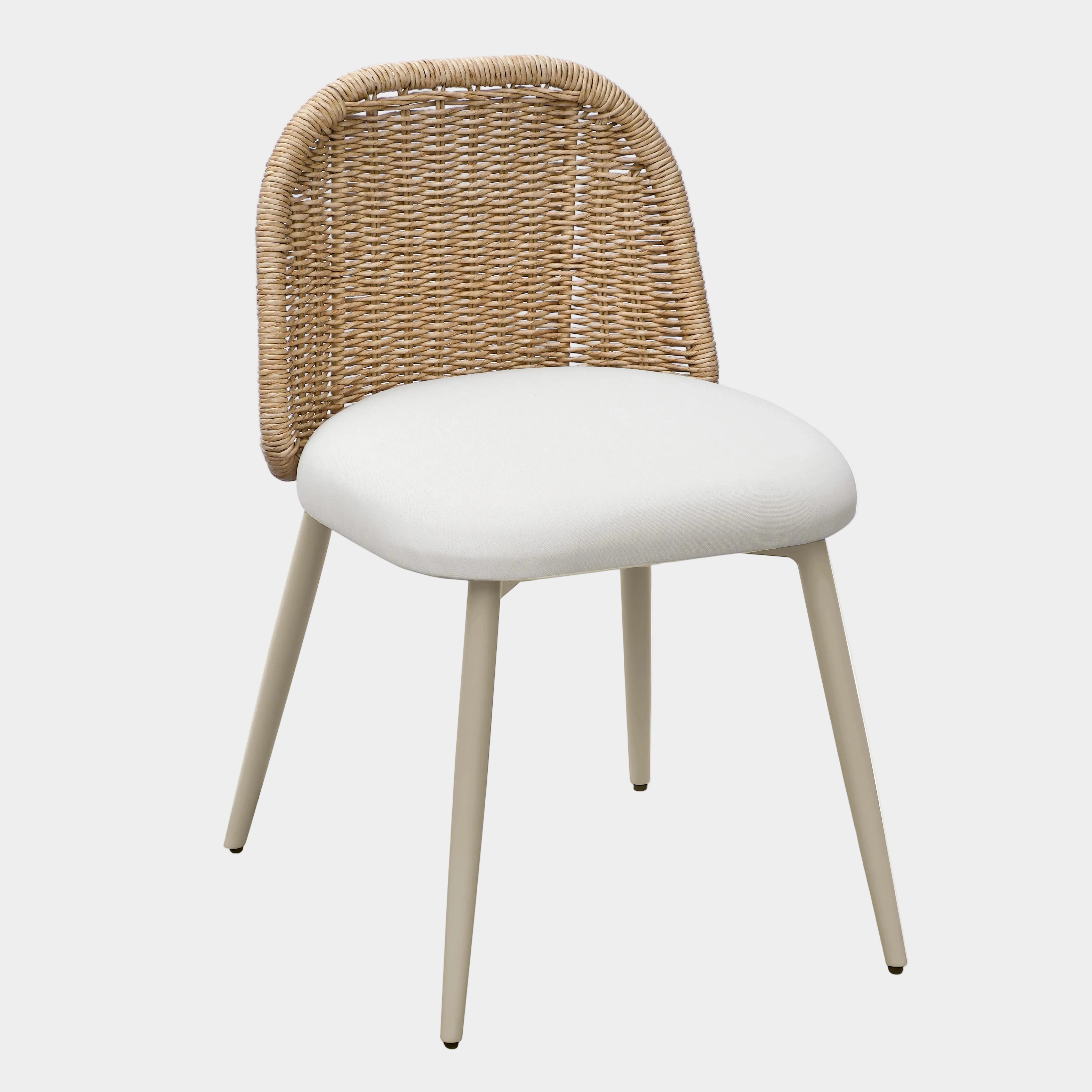 Chaise de salle à manger d'extérieur en tissu performant Alexa Cream