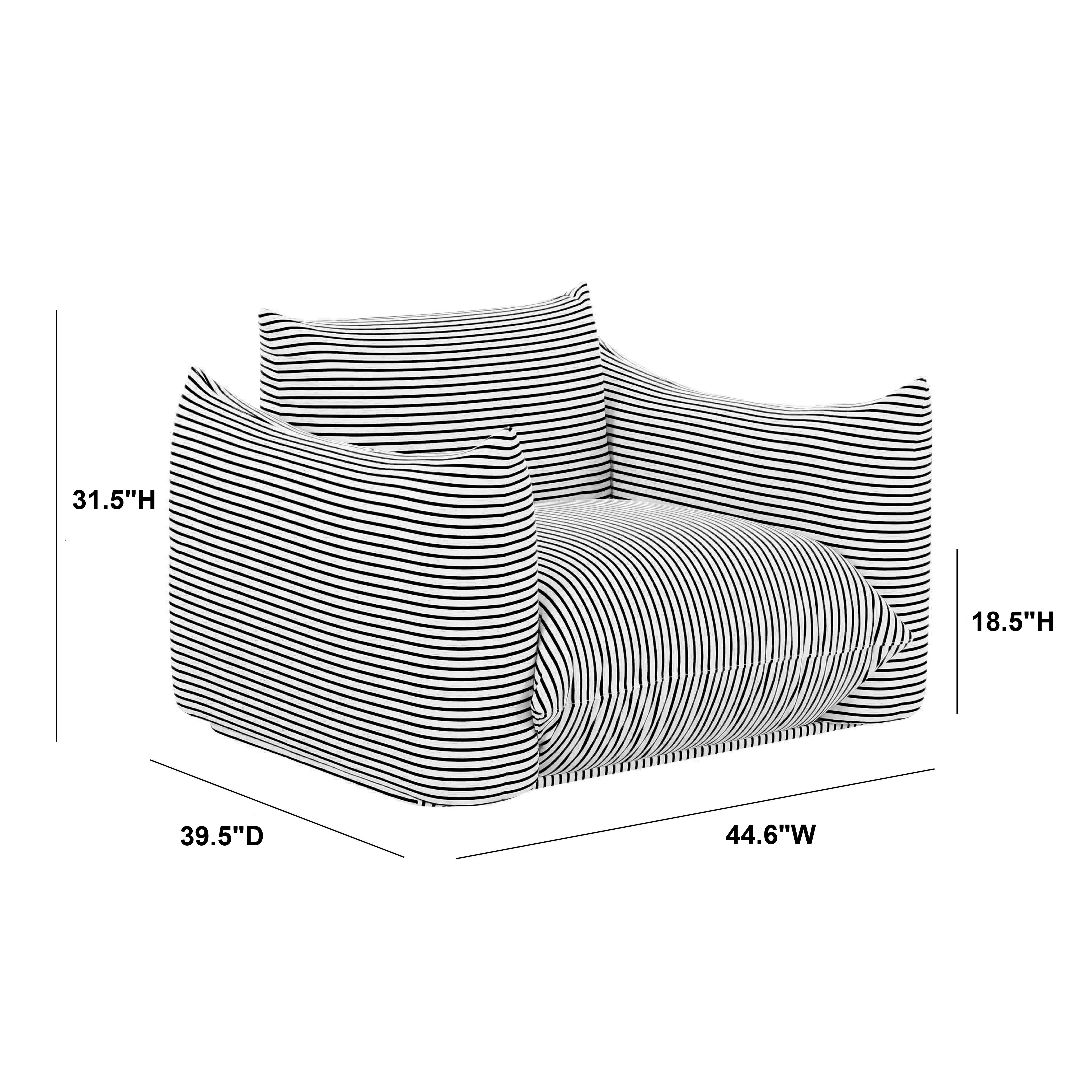 Saint Tropez Striped Stuffed Indoor / Outdoor Armchair