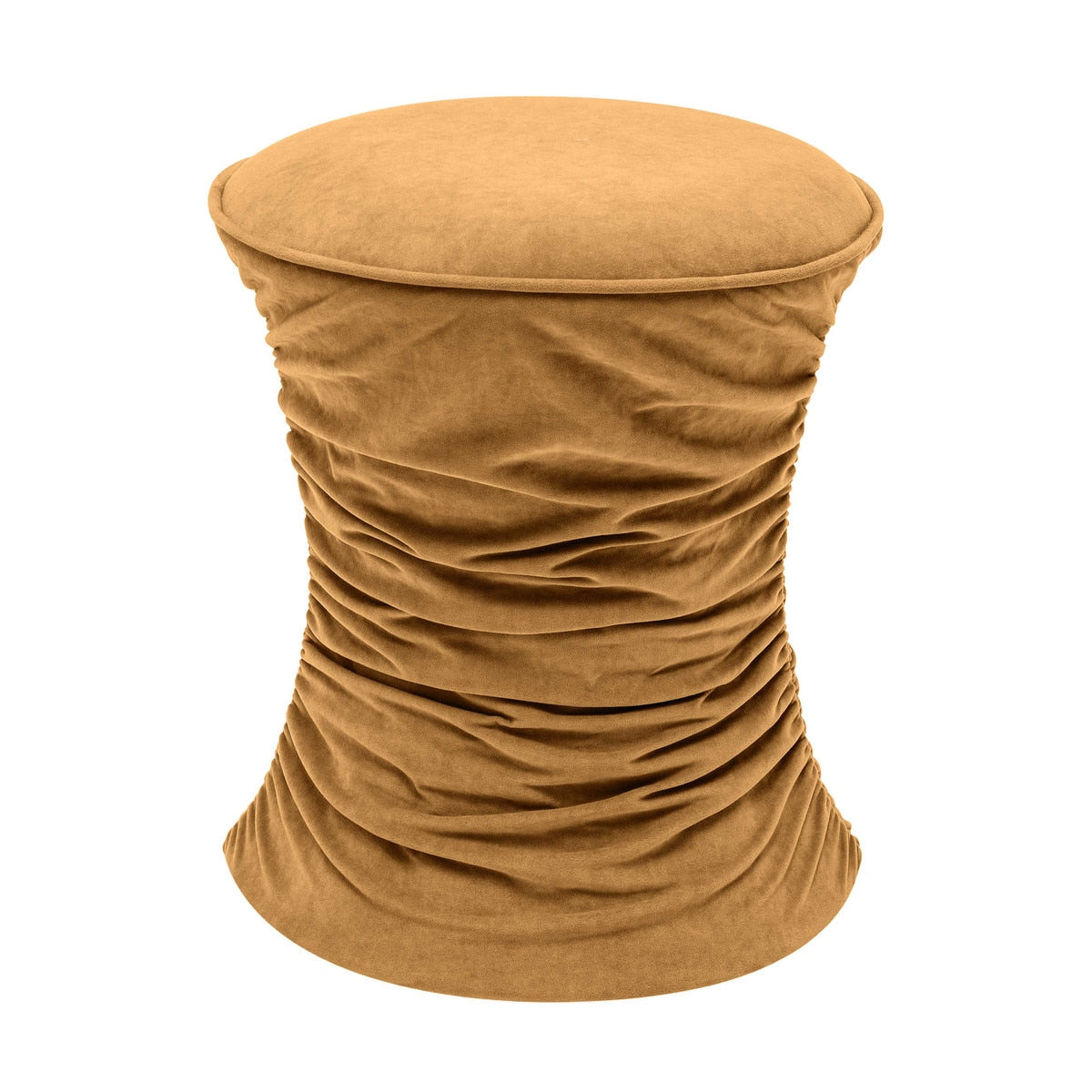 Pouf ajustable en velours froncé Bounce Terracotta