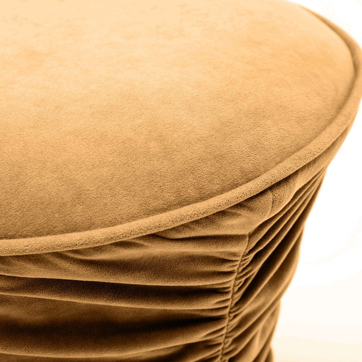 Pouf ajustable en velours froncé Bounce Terracotta