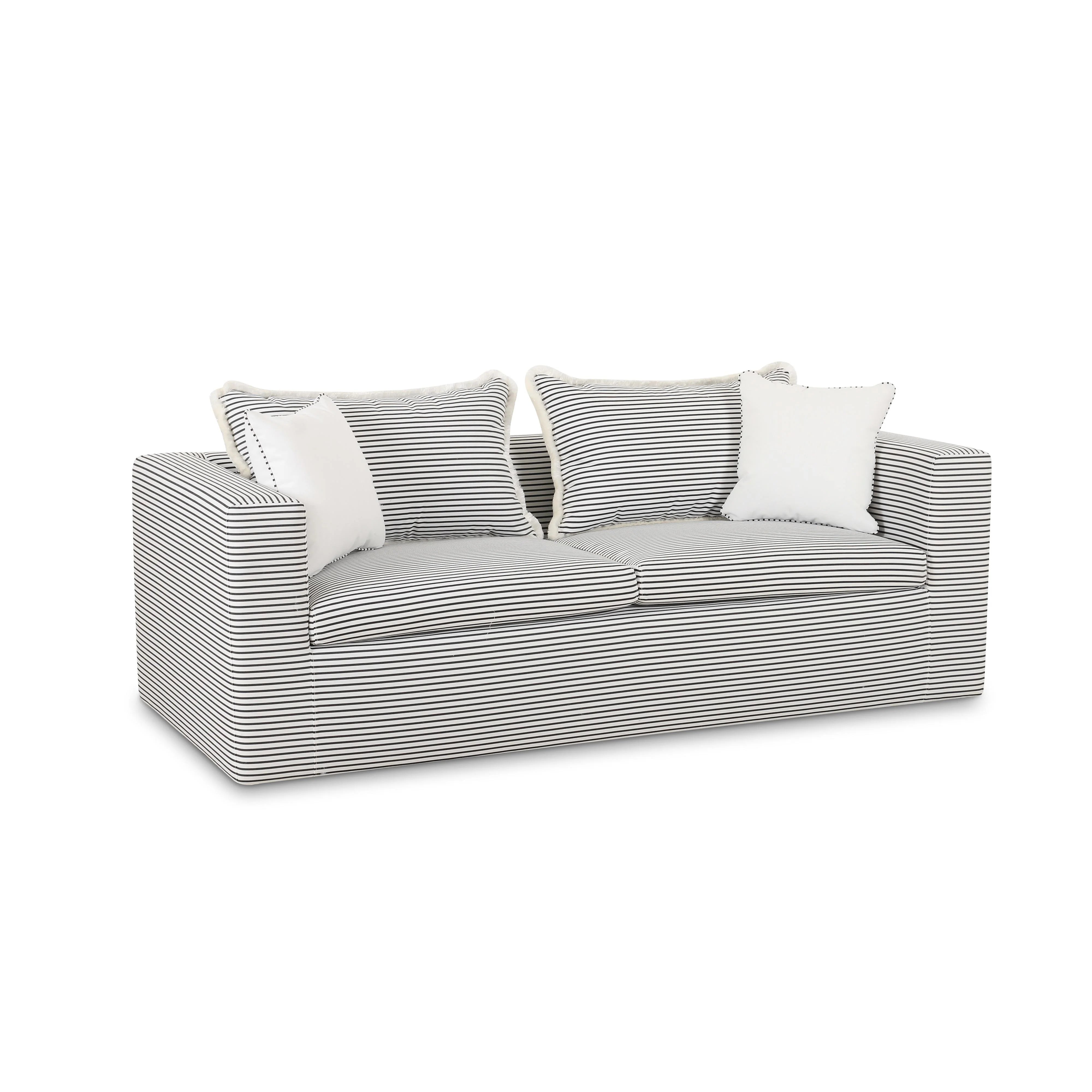 Salty 84.5" Striped Contract-Grade Indoor/Outdoor Sofa