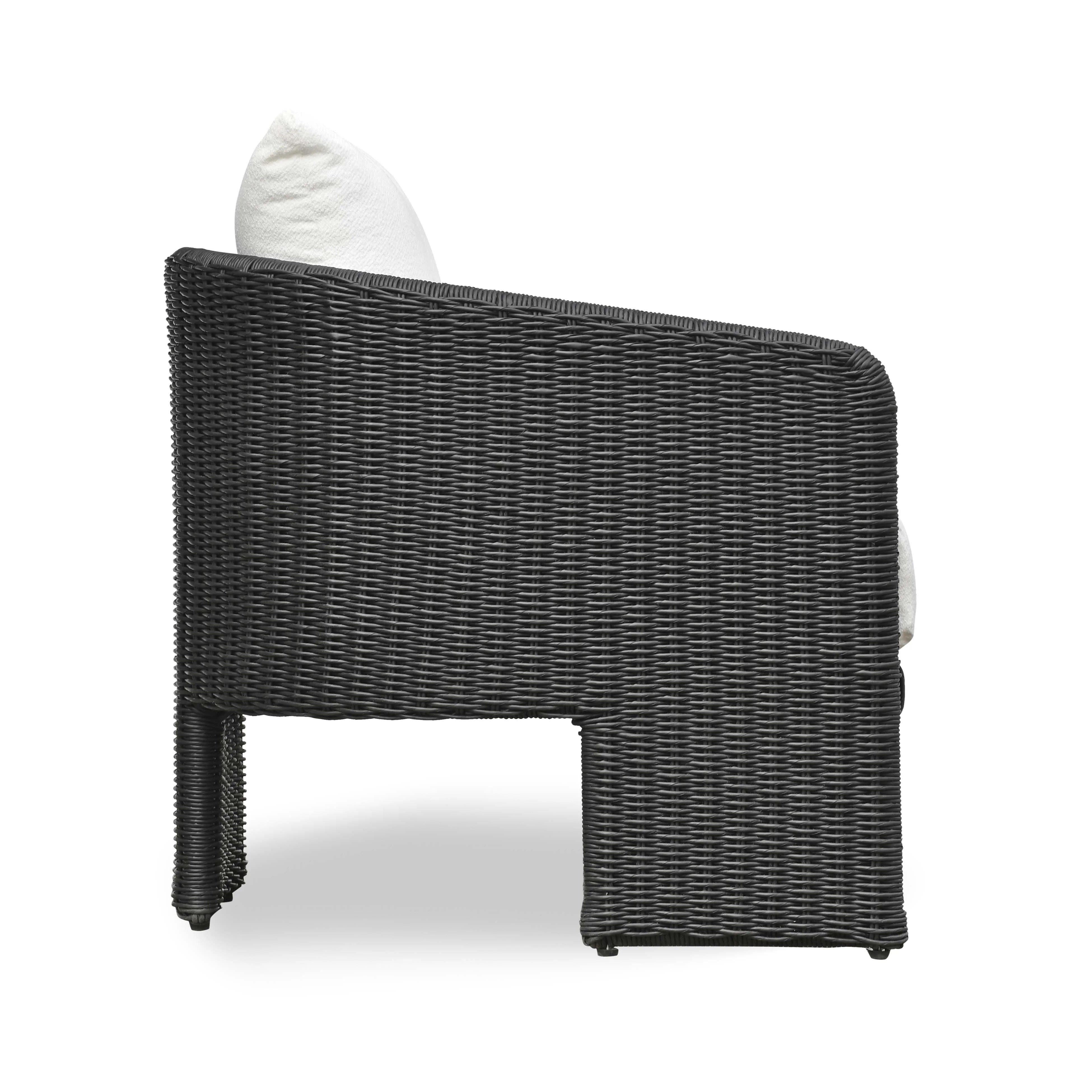 Alexa Rattan Performance Fabric Outdoor Armchair
