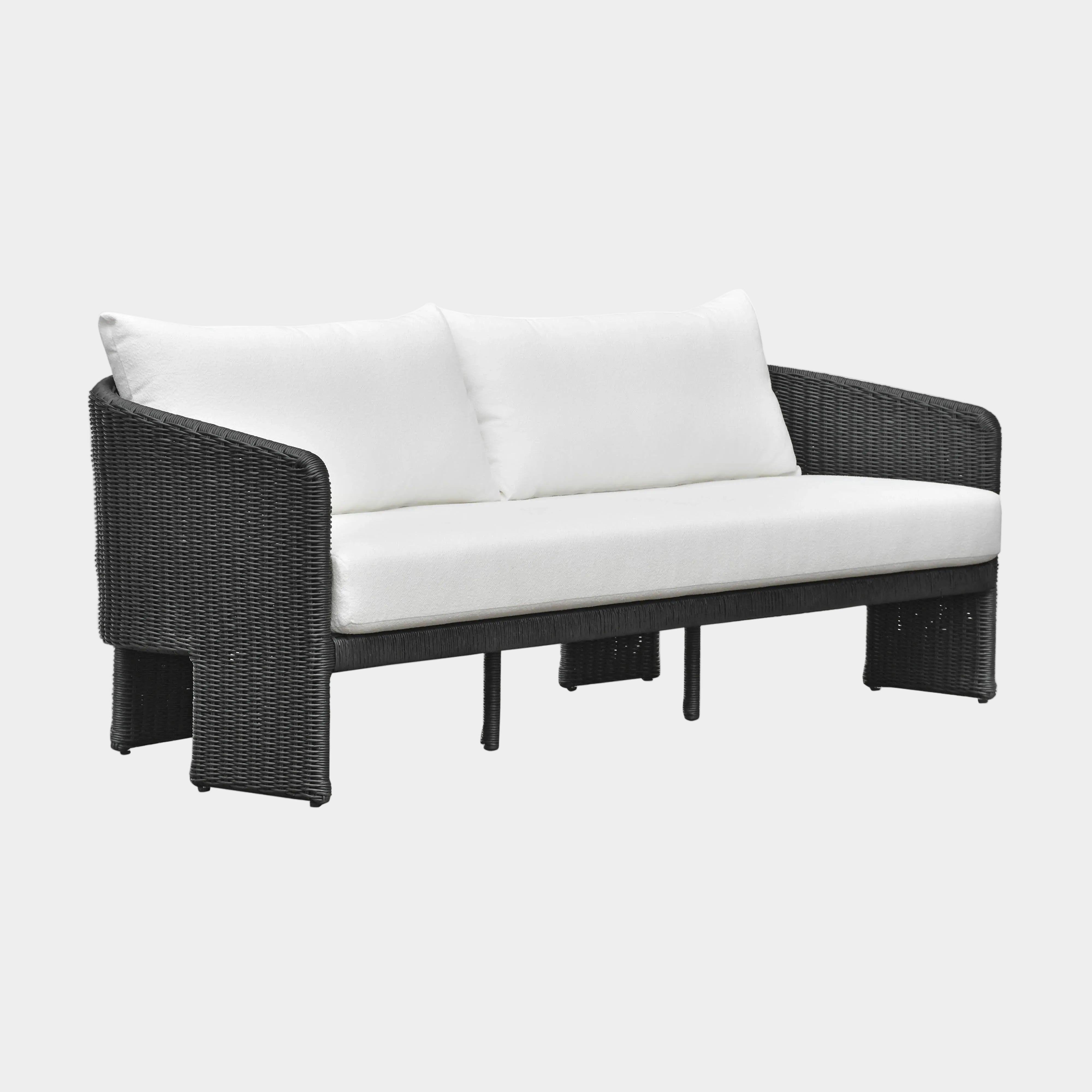Alexa 80" Rattan Performance Fabric Outdoor Sofa