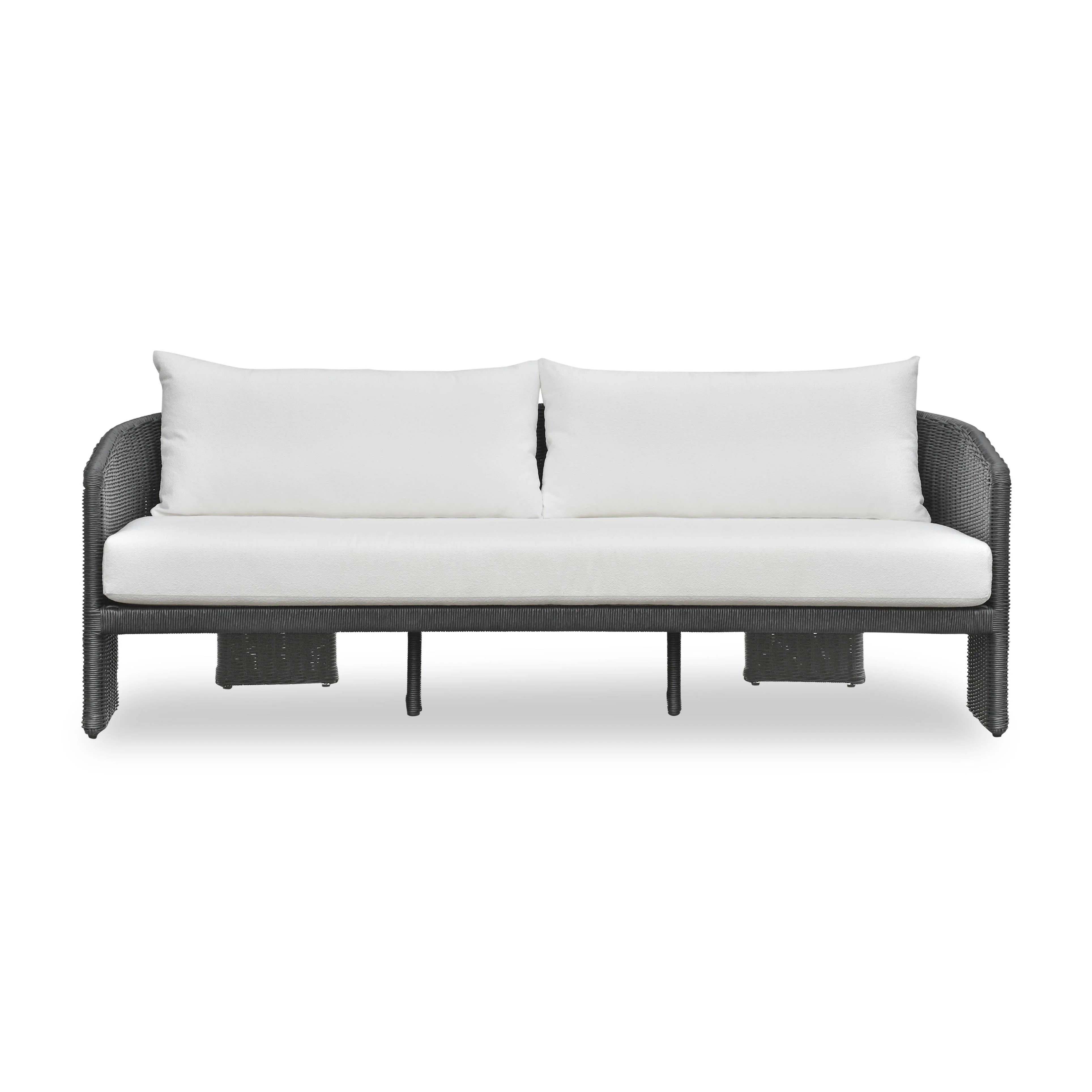 Alexa 80" Rattan Performance Fabric Outdoor Sofa