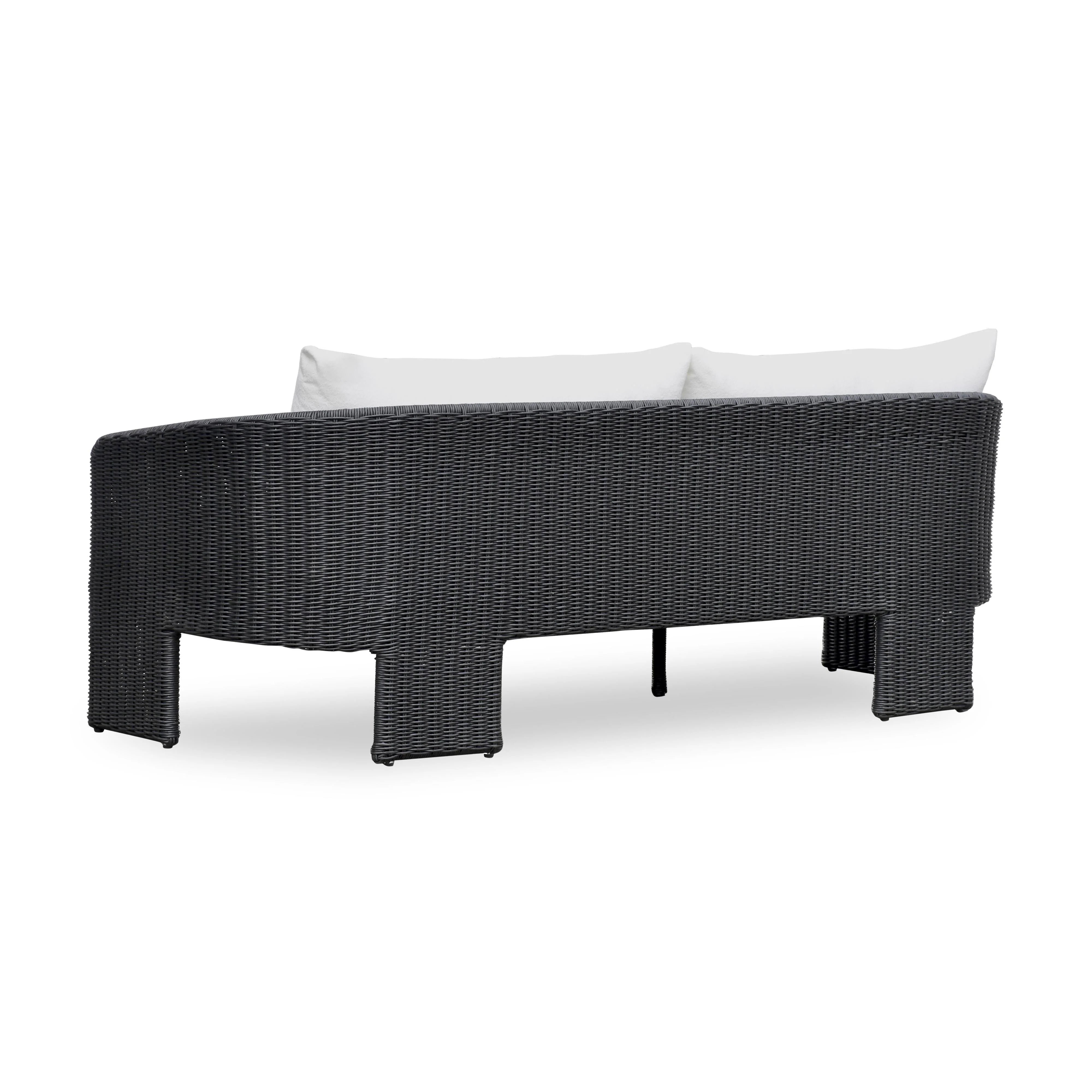 Alexa 80" Rattan Performance Fabric Outdoor Sofa