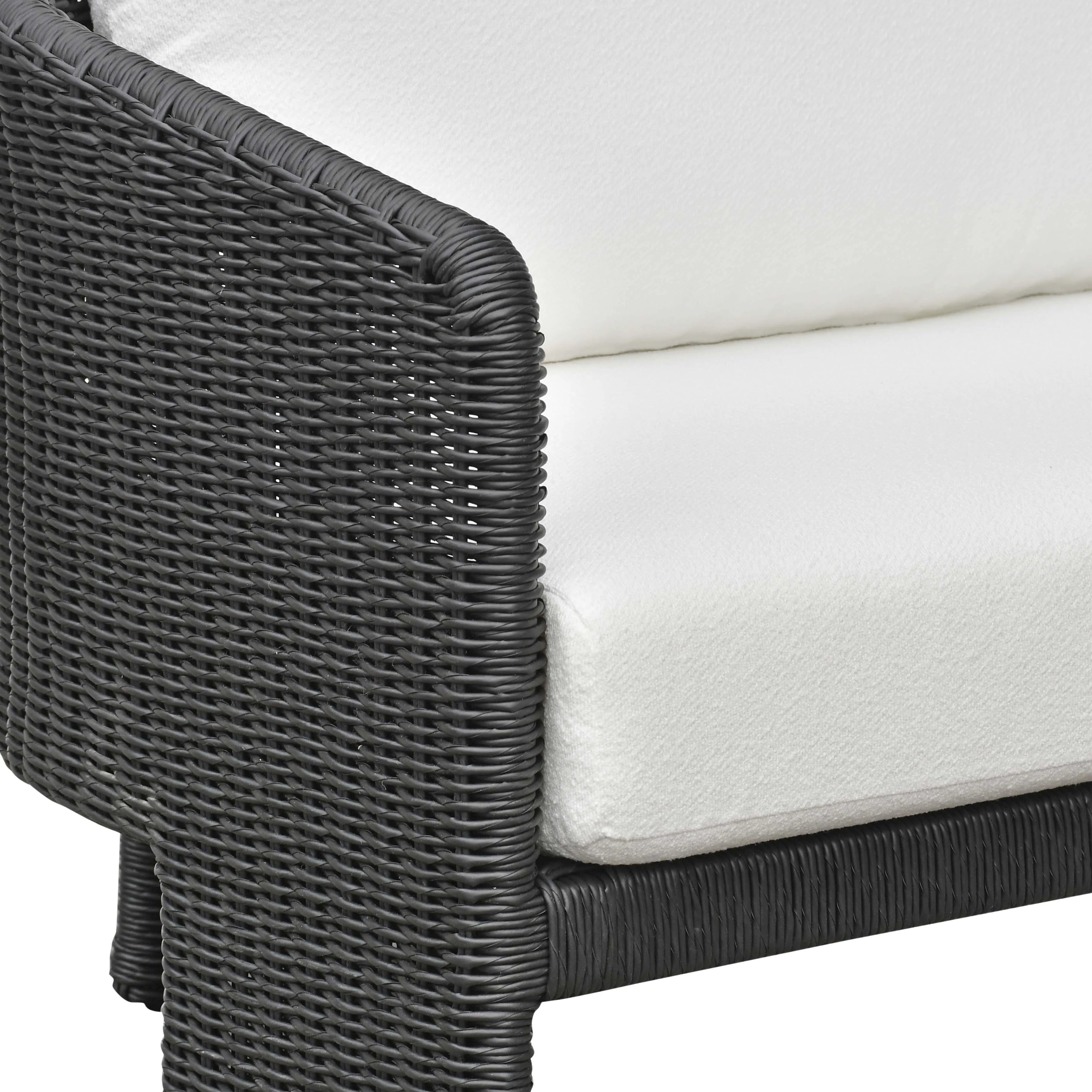 Alexa 80" Rattan Performance Fabric Outdoor Sofa