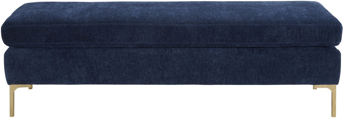 Banc en velours texturé bleu marine Delilah