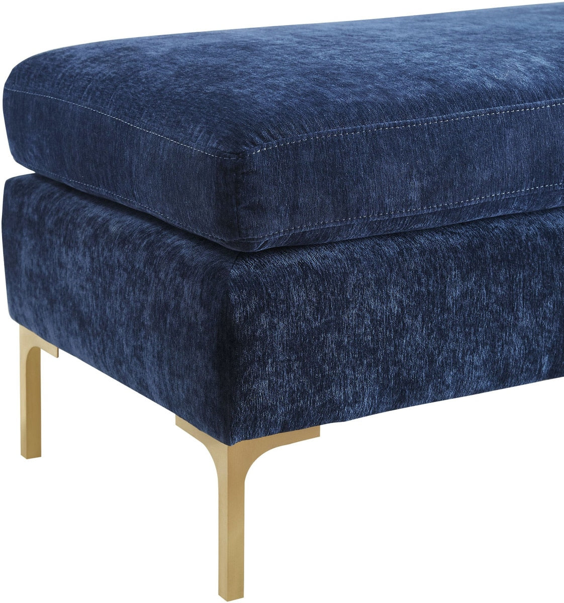 Banc en velours texturé bleu marine Delilah