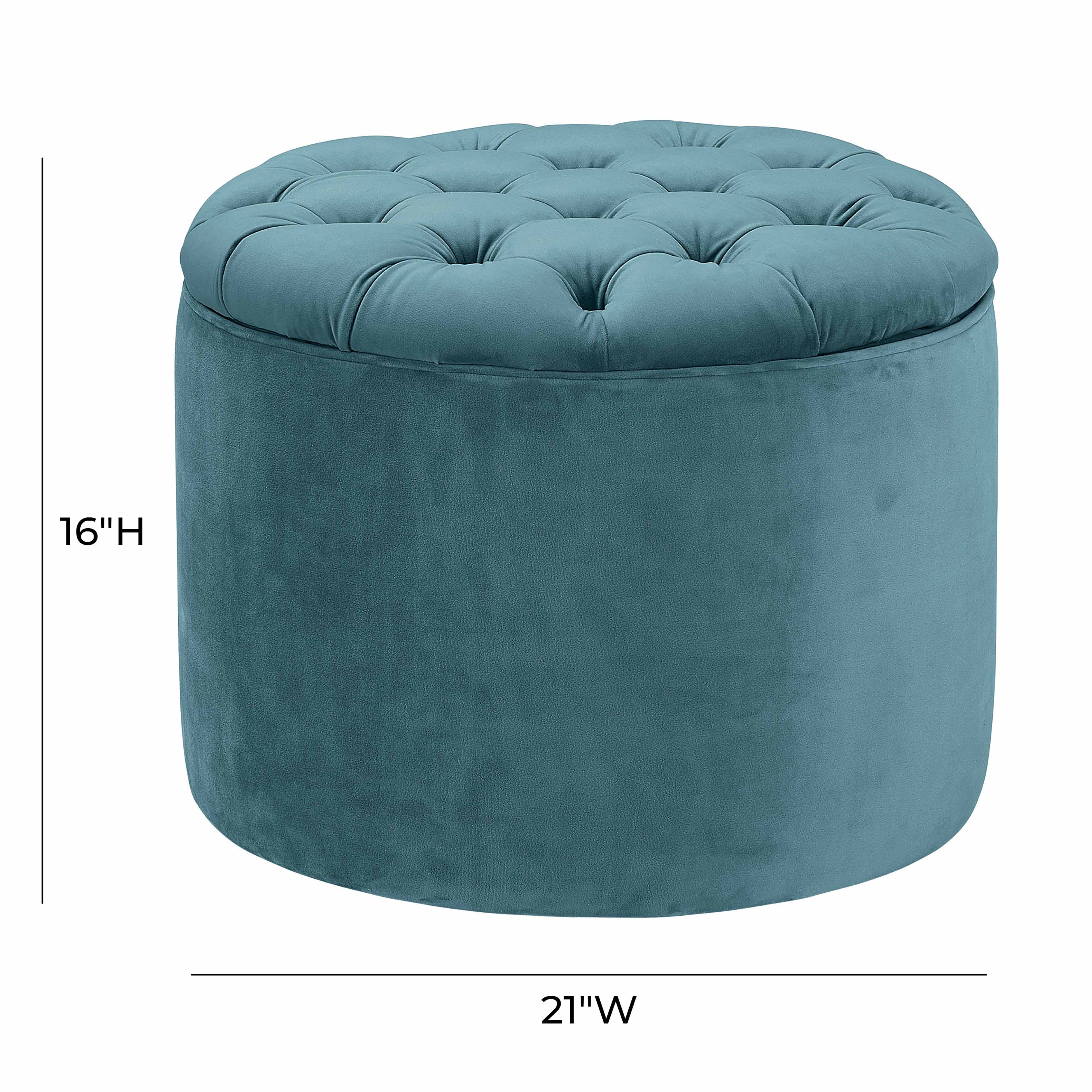 Queen Performance Velvet Round Storage Ottoman