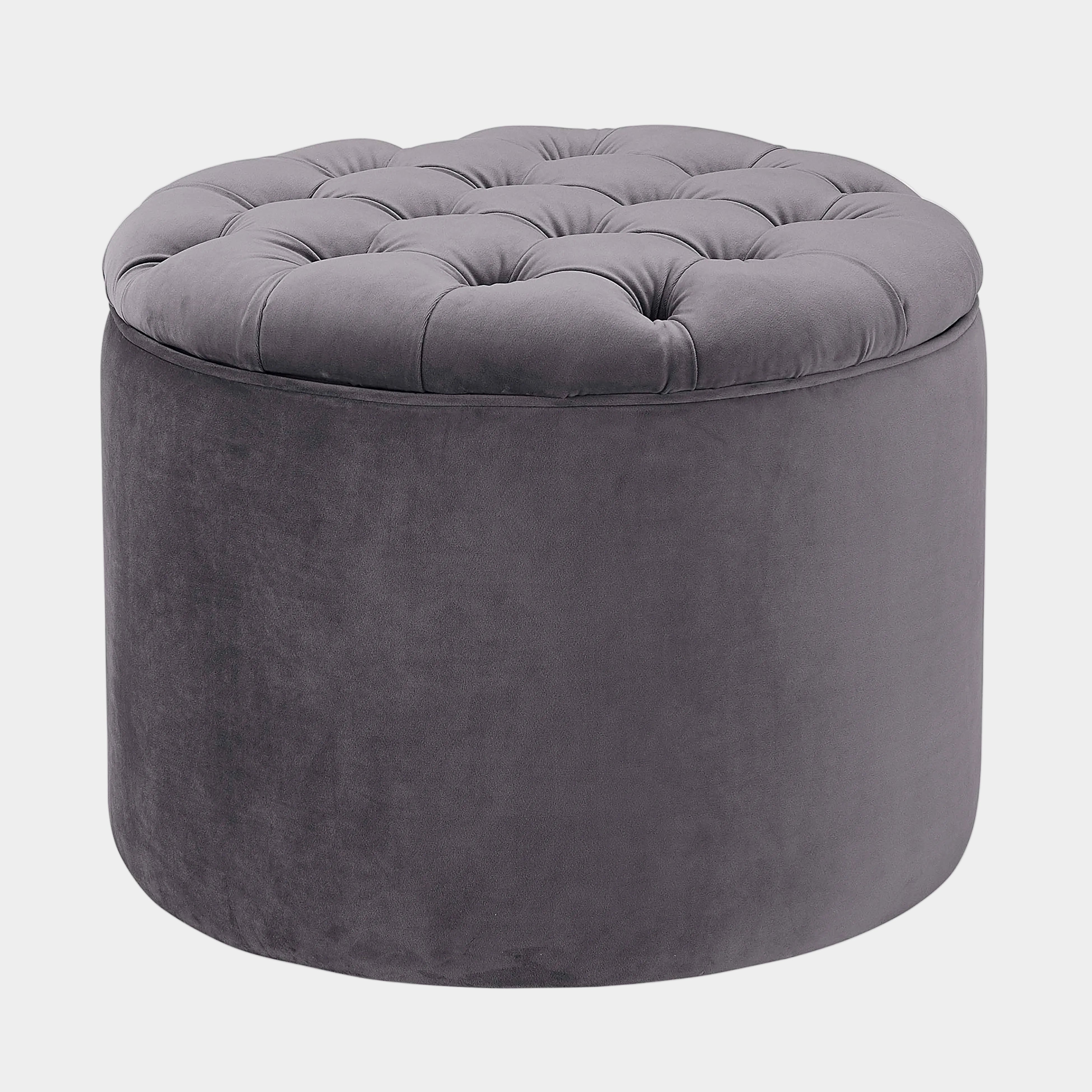 Queen Performance Velvet Round Storage Ottoman