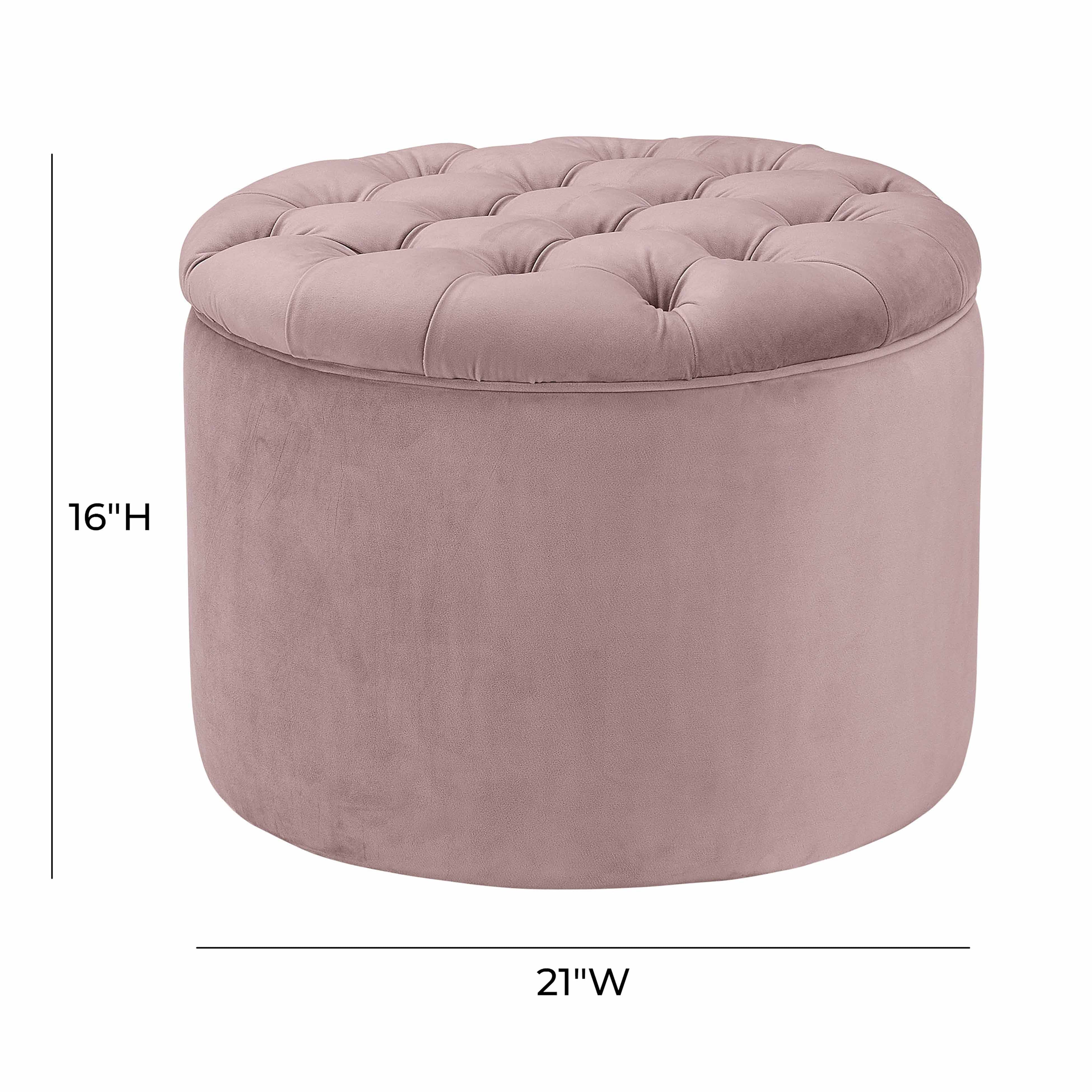 Queen Performance Velvet Round Storage Ottoman