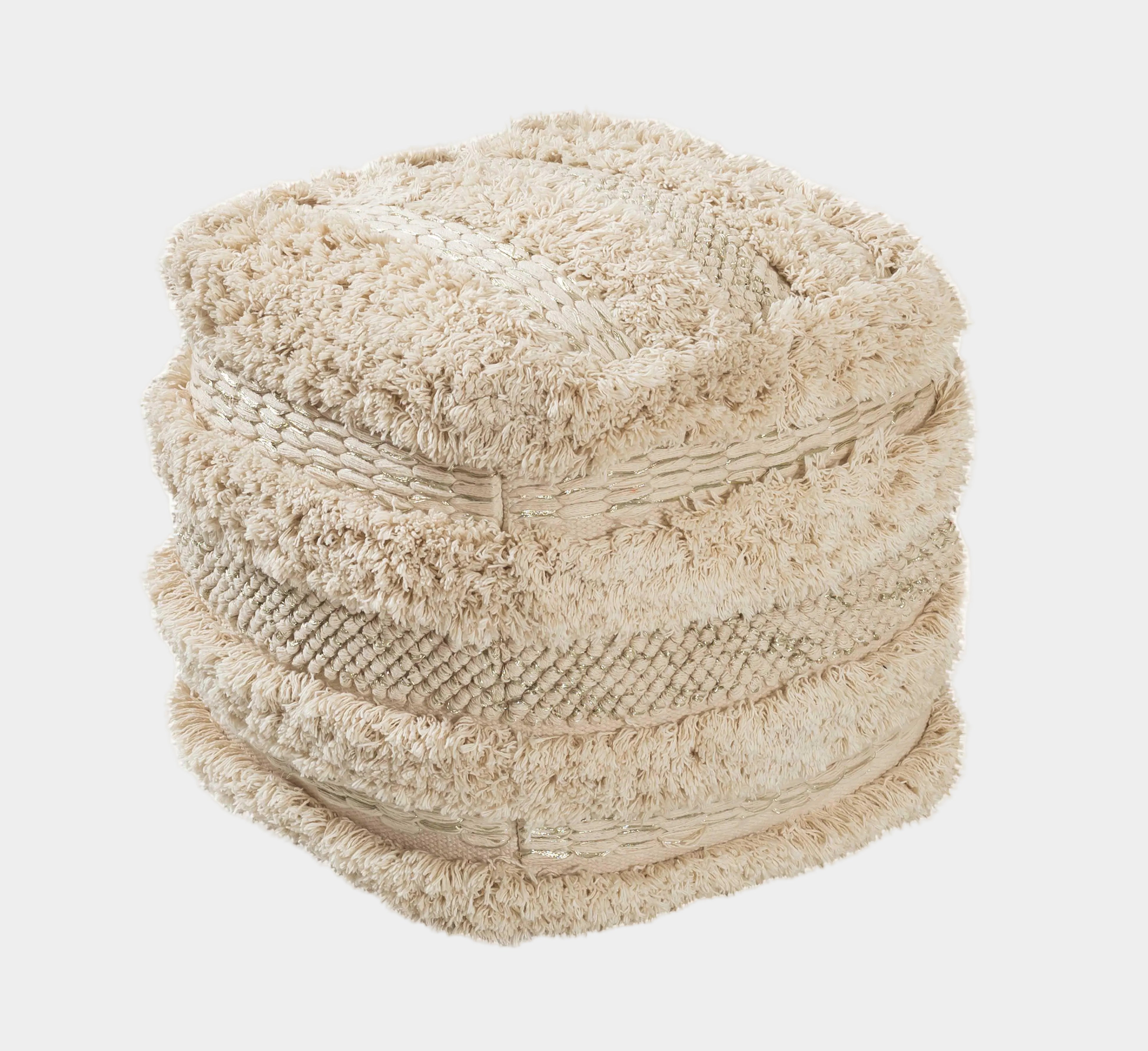 Yorba Beige Cotton Pouf