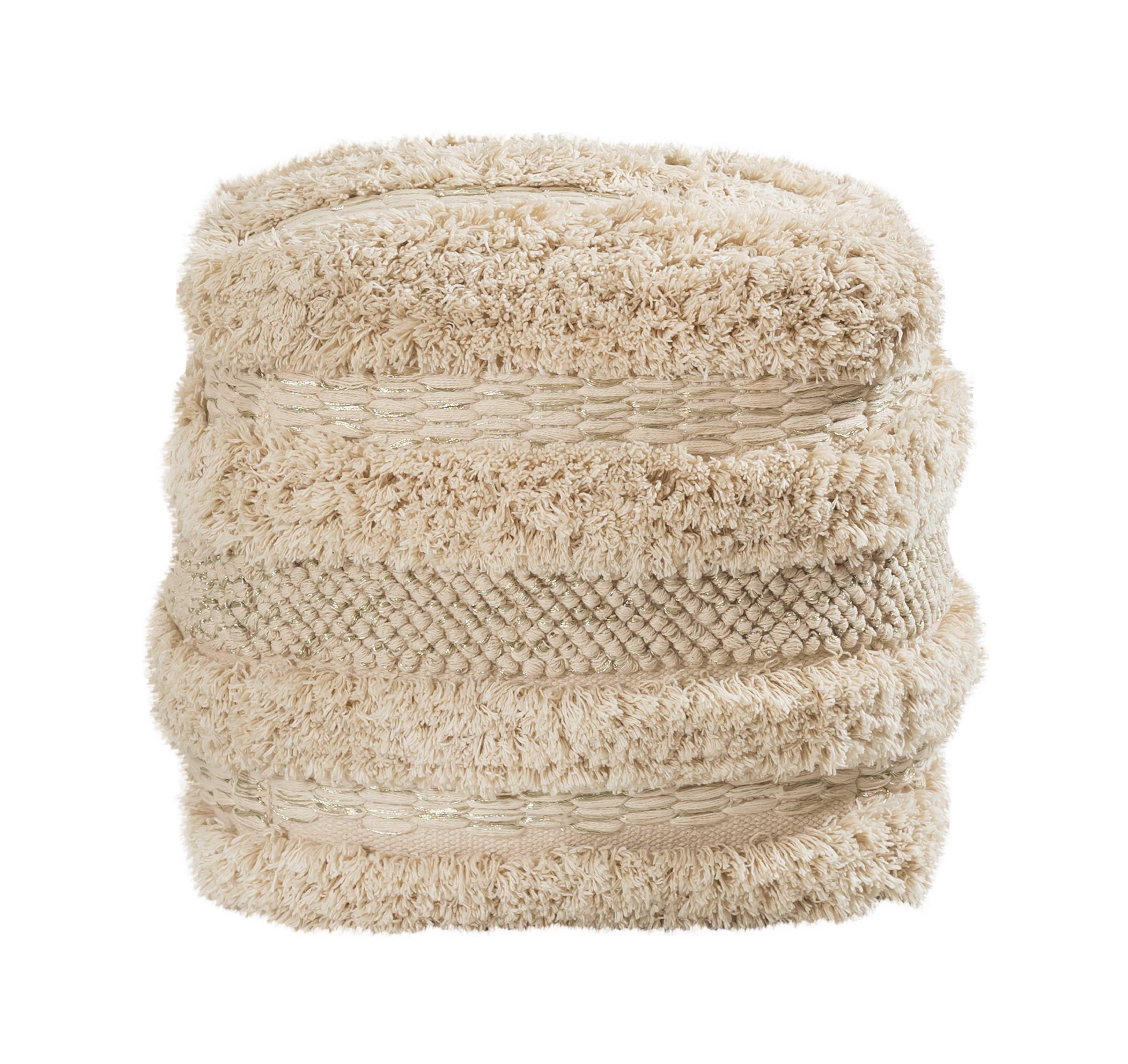 Yorba Beige Cotton Pouf