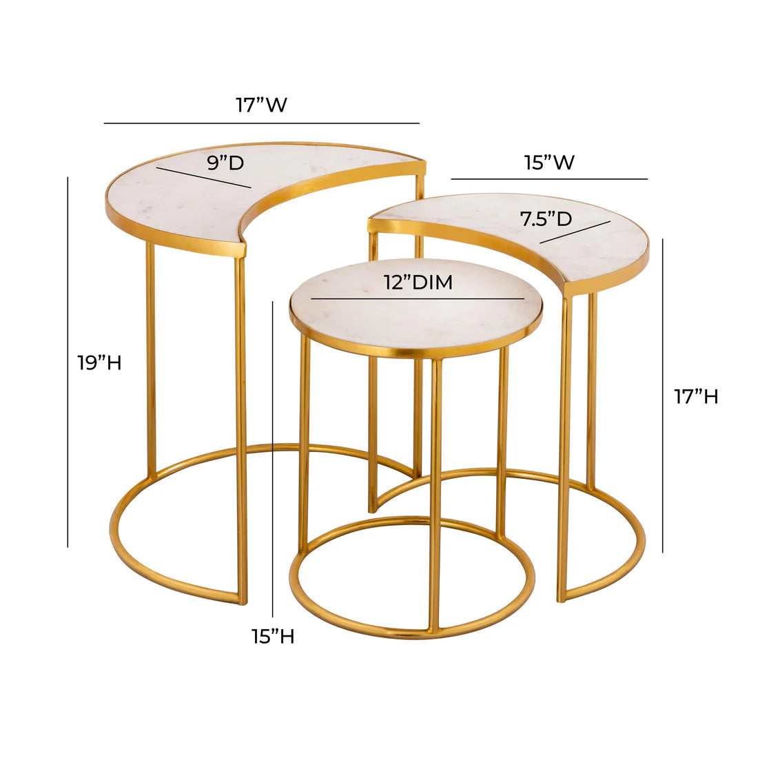 Crescent Nesting Tables By Inspire Me! Home Decor