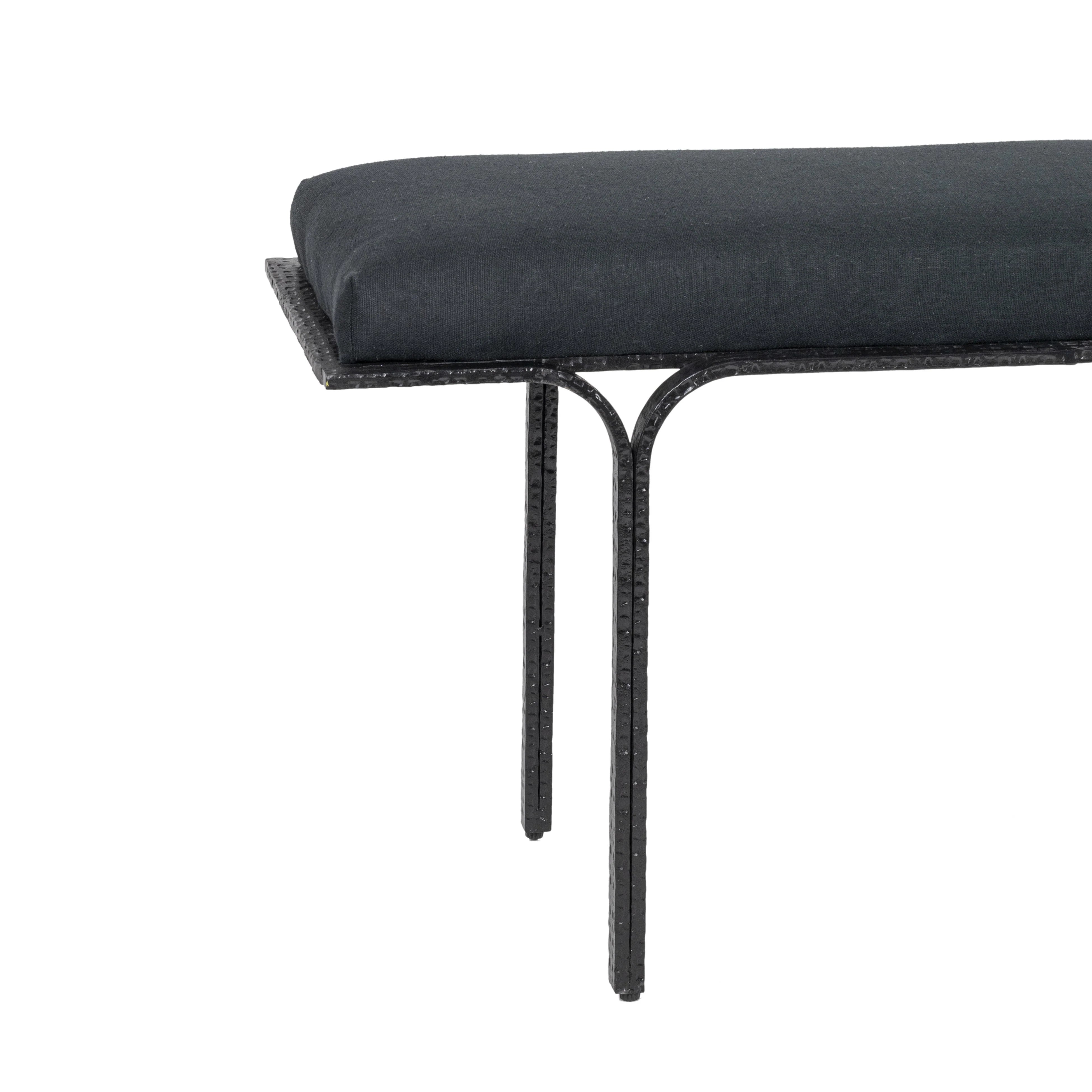 Bryn 59" Black Linen Bench