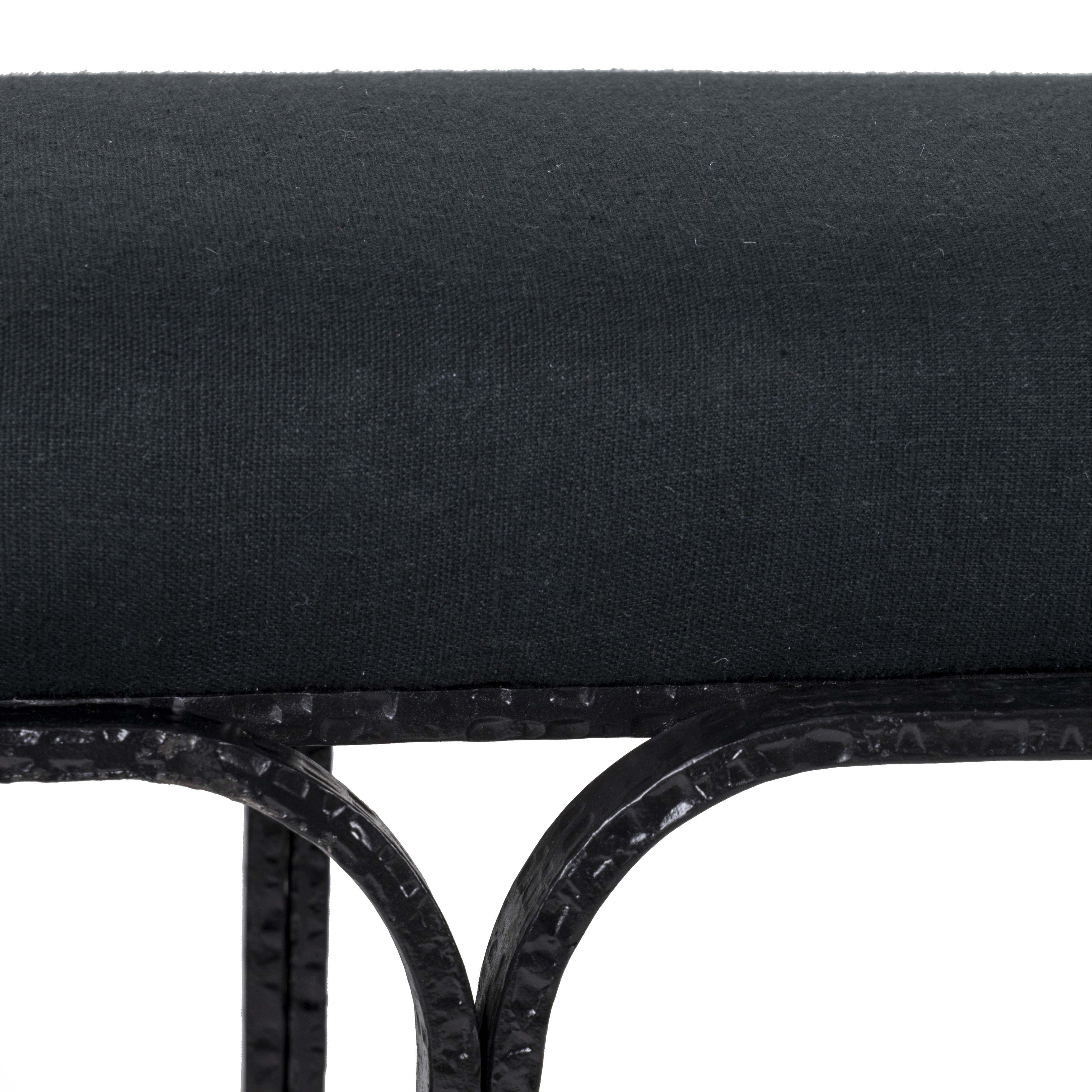 Bryn 59" Black Linen Bench