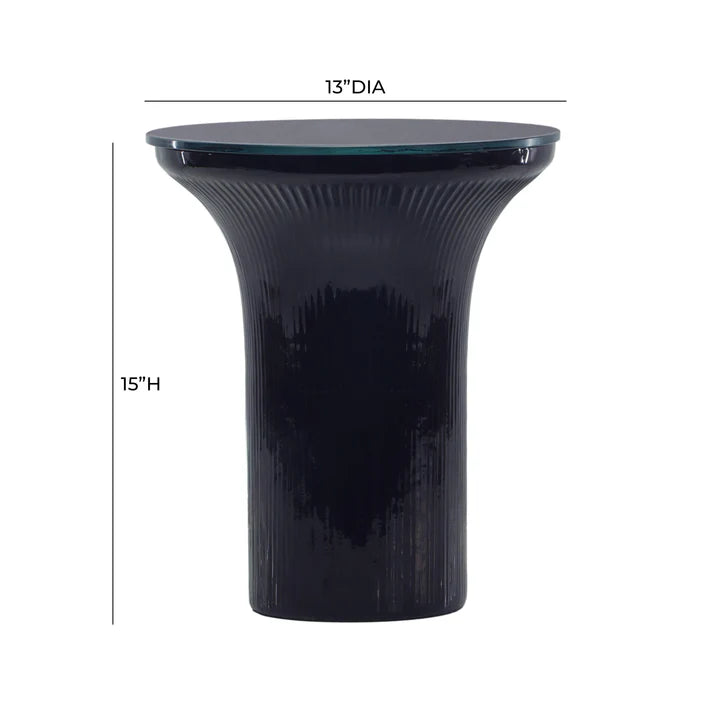 Cassandra Glass Flared Side Table