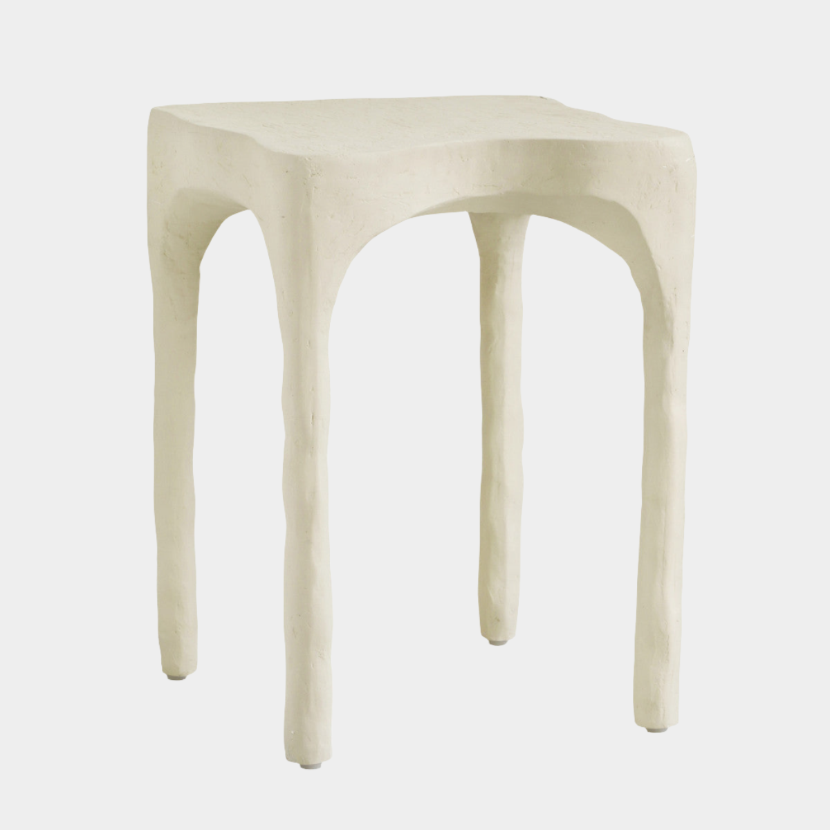 Table d'appoint texturée crème Skully