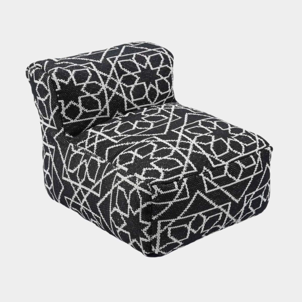 Pouf Chiara d'intérieur/extérieur avec accents noirs