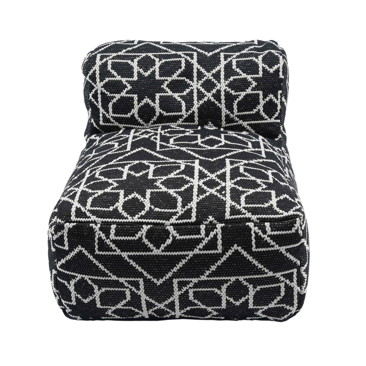 Pouf Chiara d'intérieur/extérieur avec accents noirs