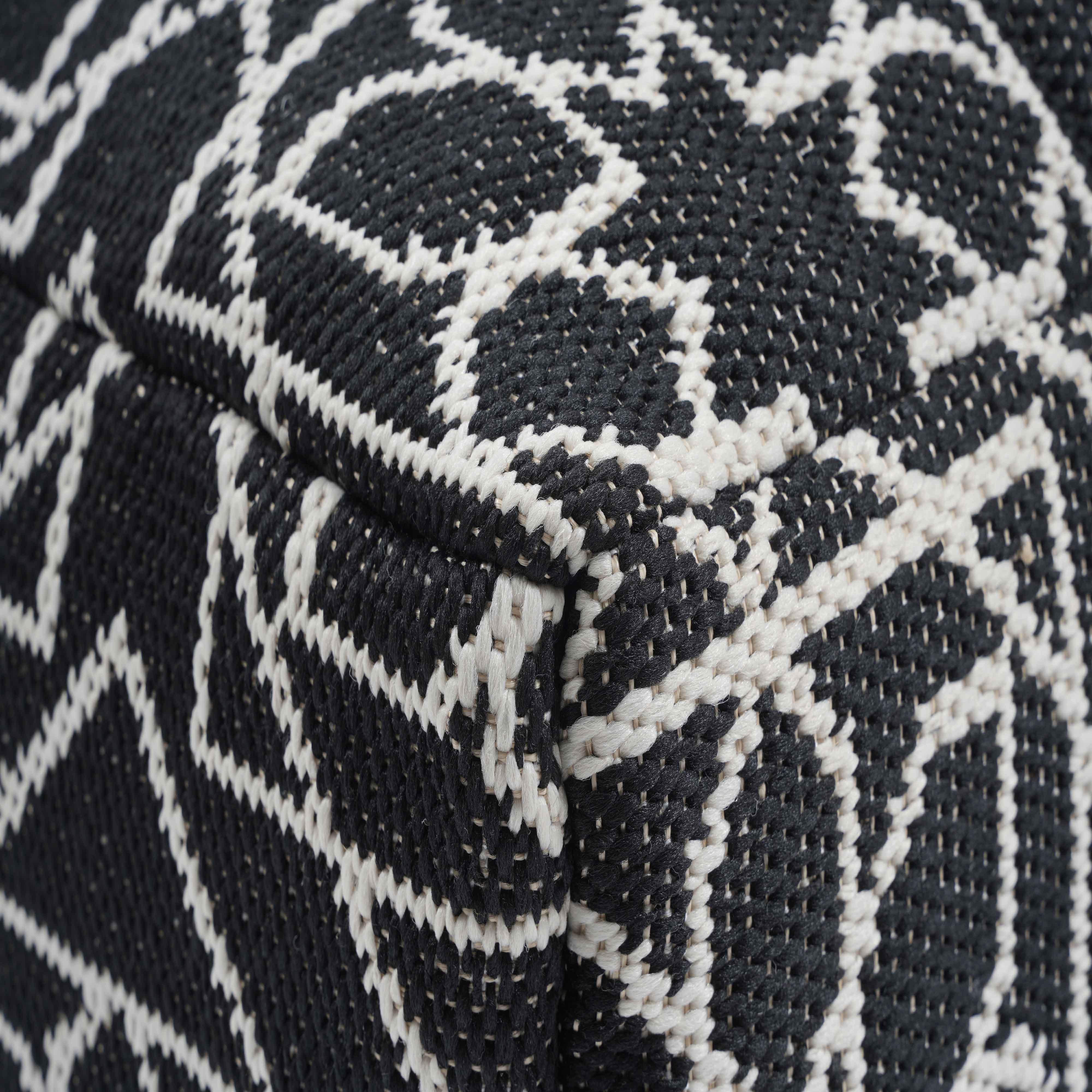 Pouf Chiara d'intérieur/extérieur avec accents noirs