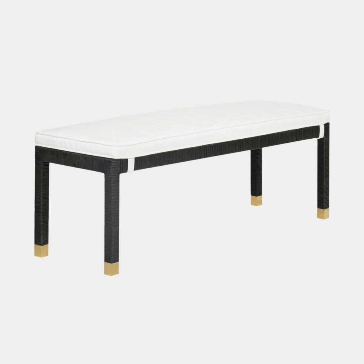 Banc en tissu de performance en rotin tressé Amara