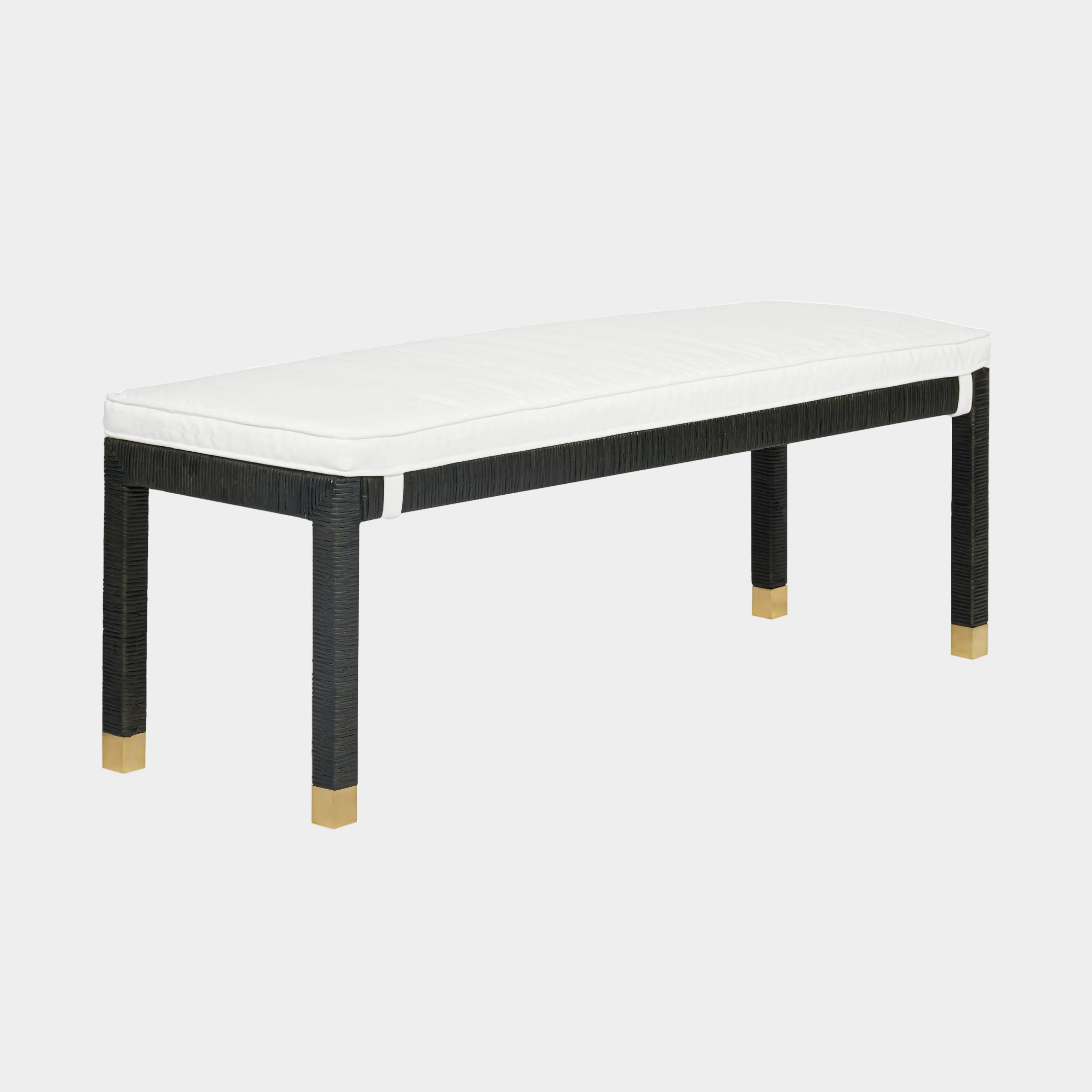 Banc en tissu de performance en rotin tressé Amara