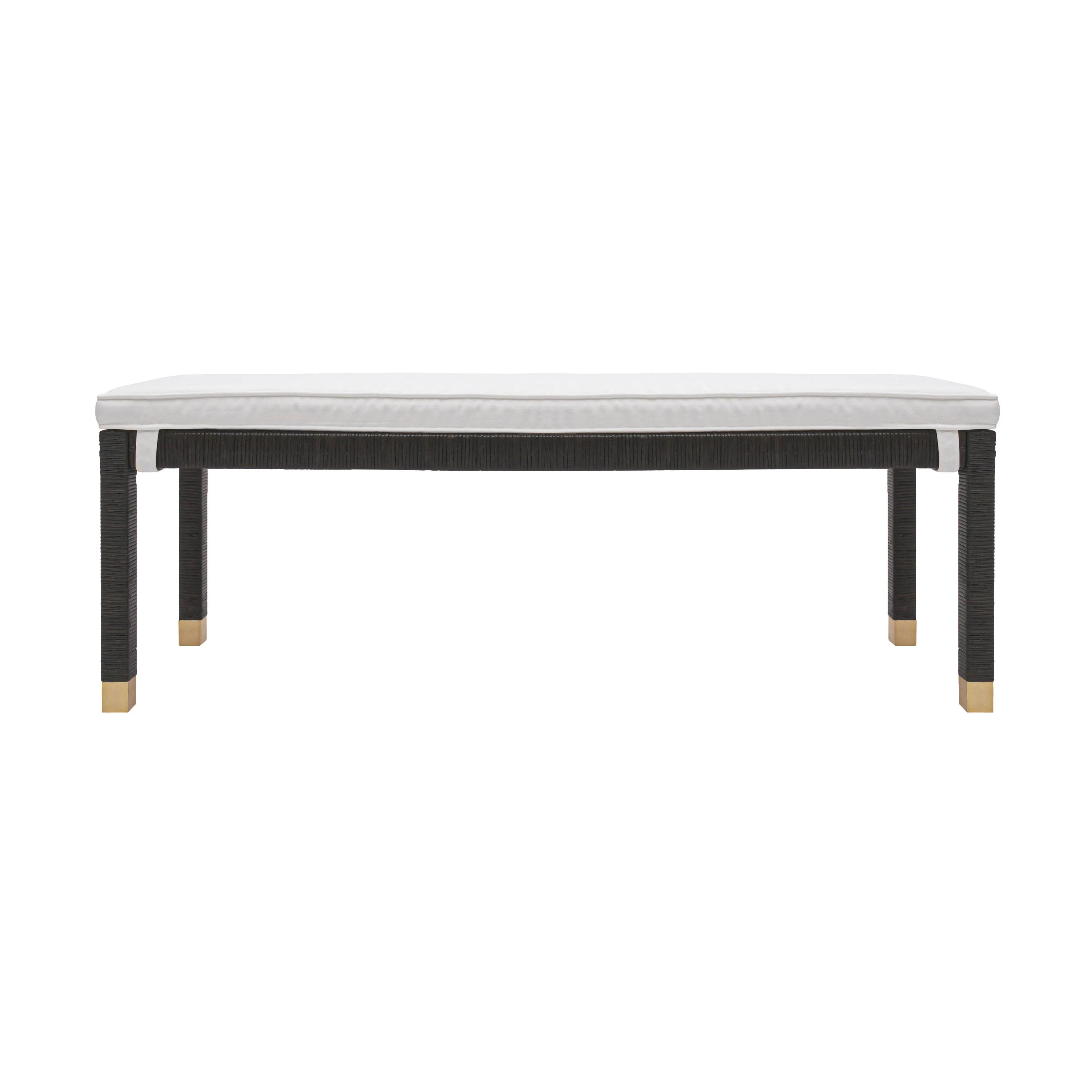Banc en tissu de performance en rotin tressé Amara