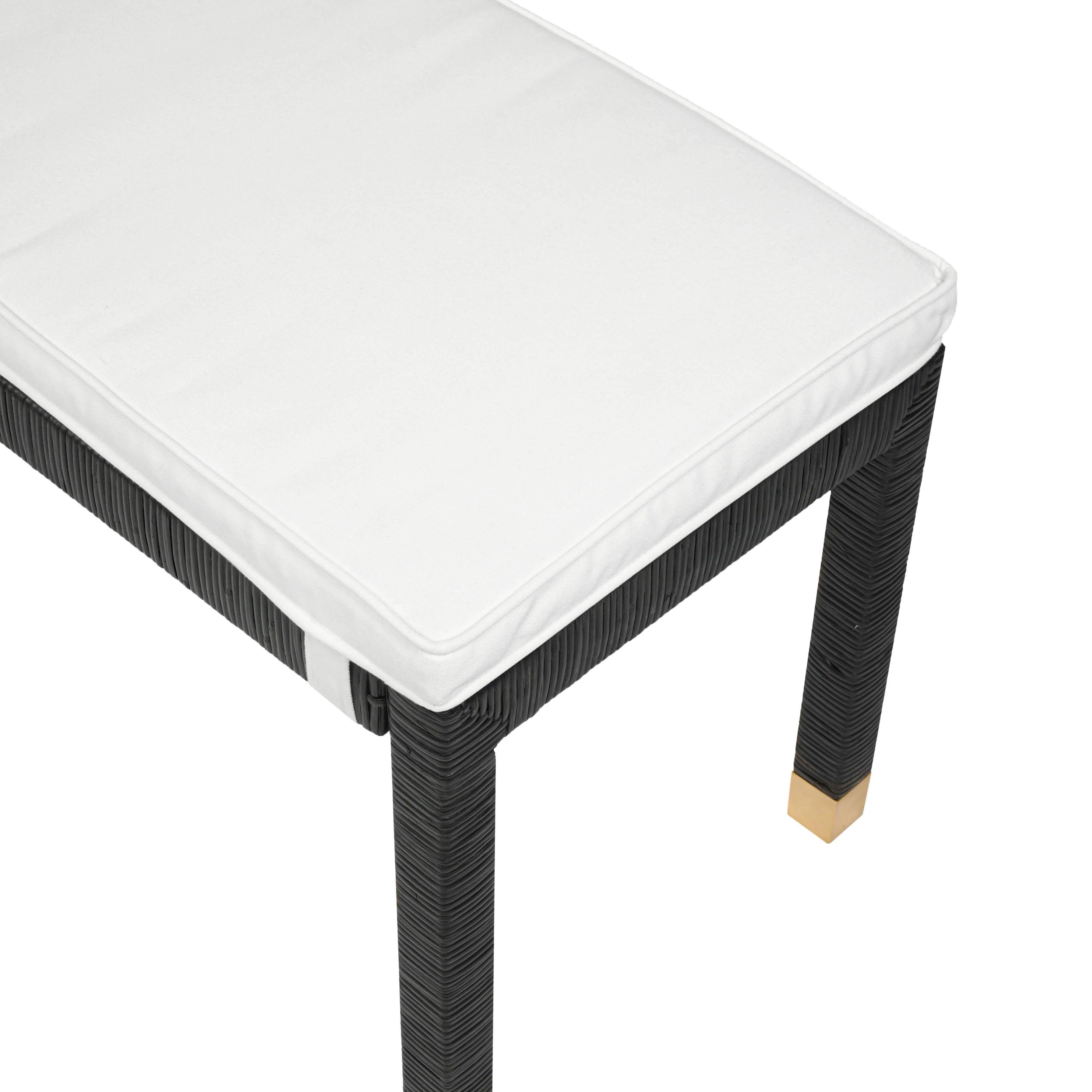 Banc en tissu de performance en rotin tressé Amara