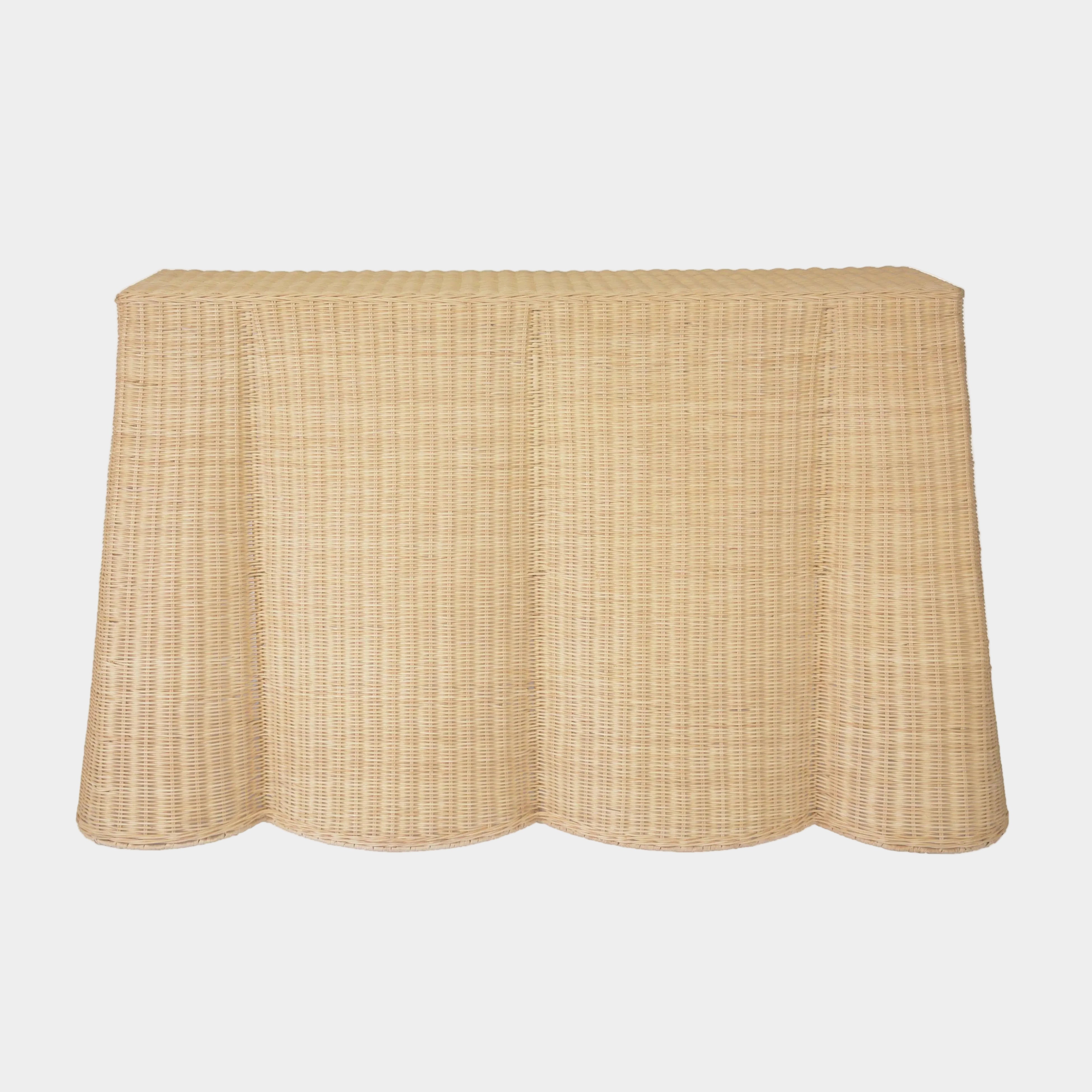 Egan 55" Natural Rattan Console Table