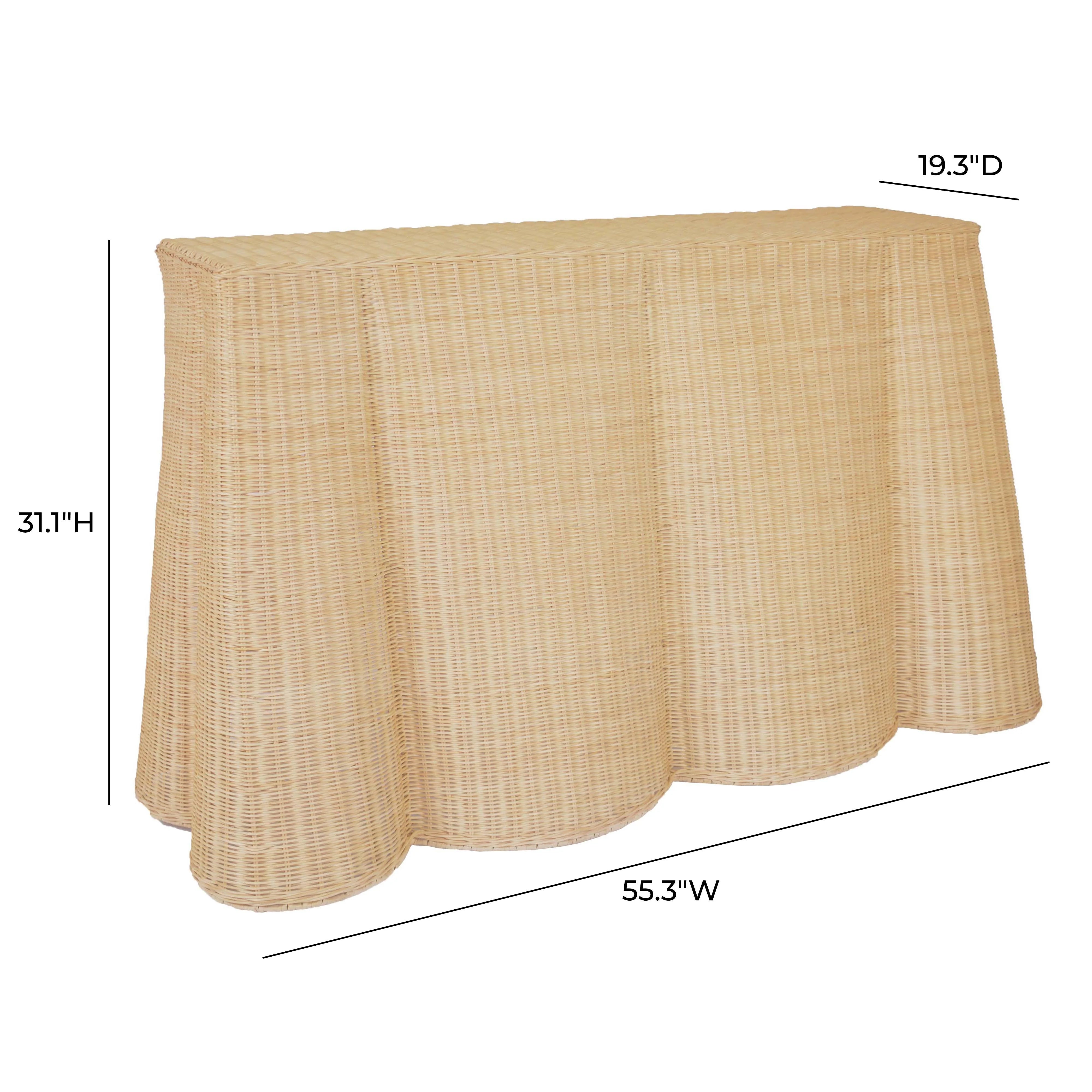 Egan 55" Natural Rattan Console Table