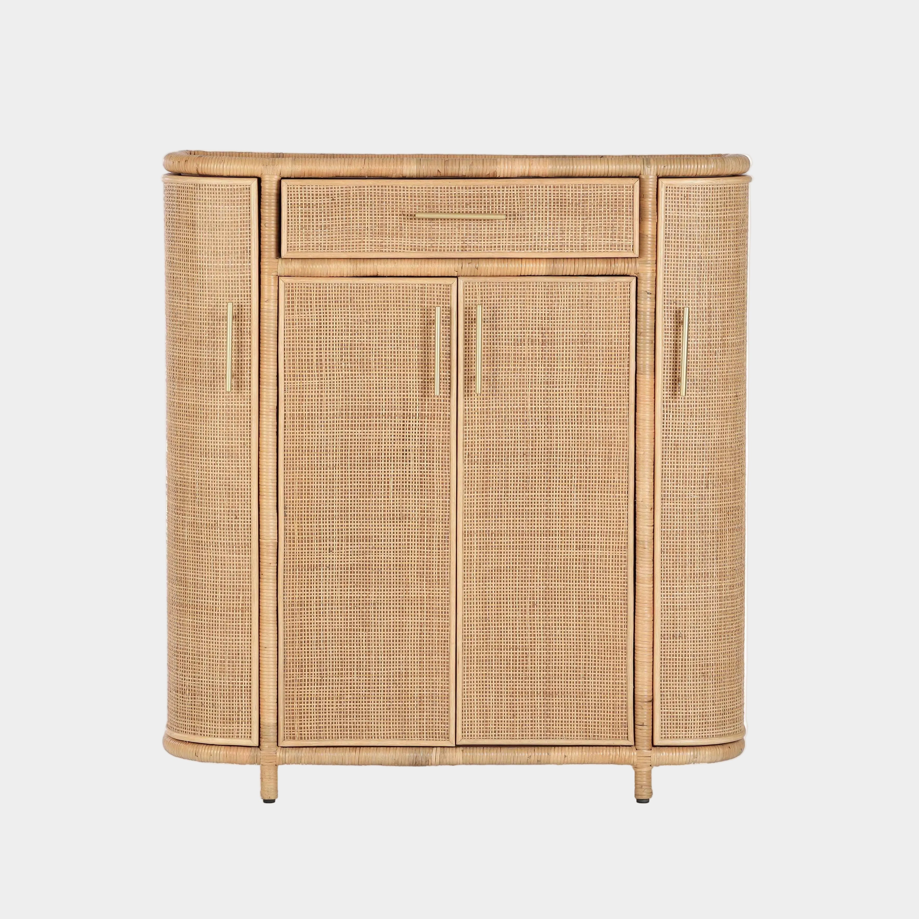 Tarot Natural Rattan Bar Cabinet