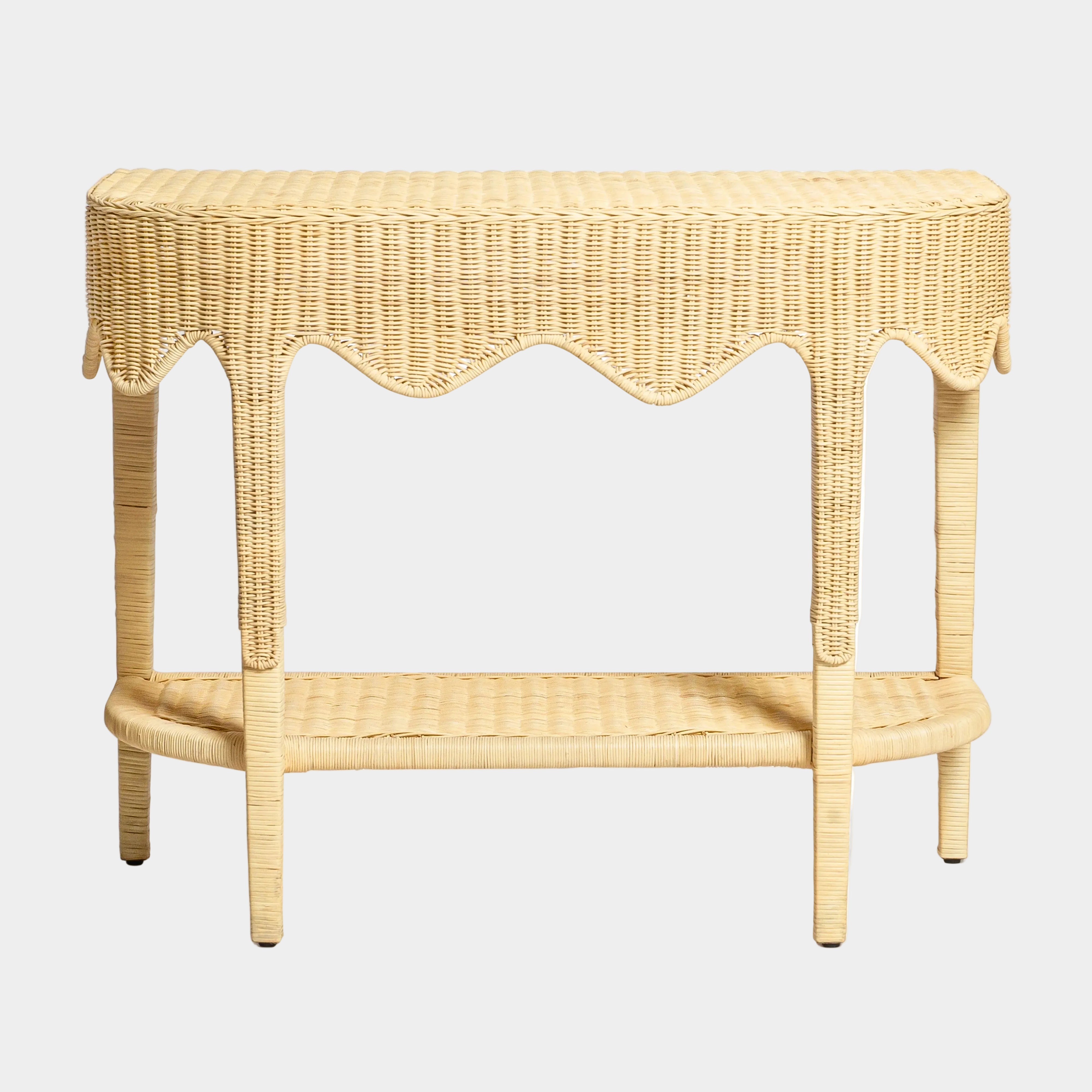 Sally 41" Natural Rattan Console Table