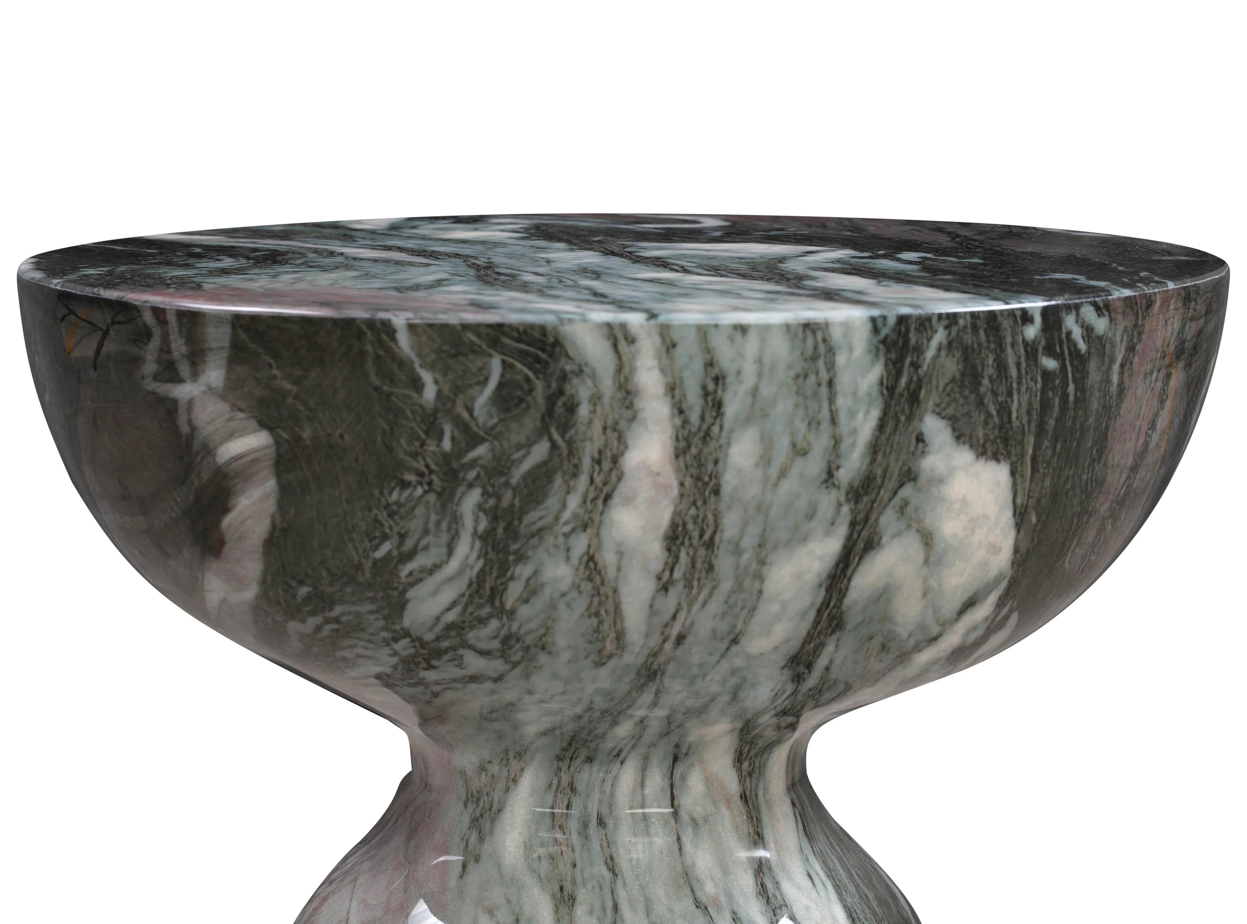 Rue Faux Marble Indoor / Outdoor Round Side Table
