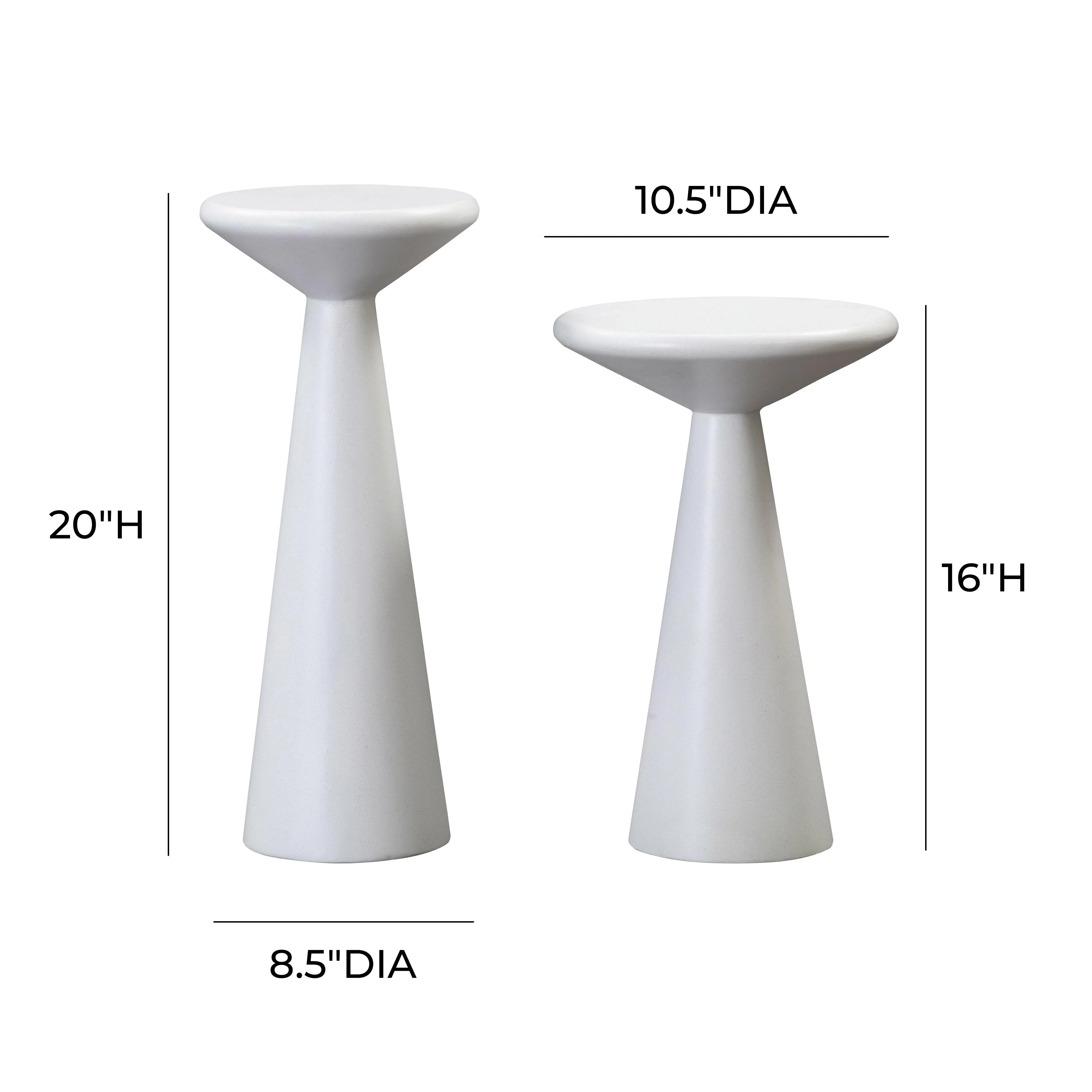 Tables d'appoint en béton Gianna - Ensemble de 2
