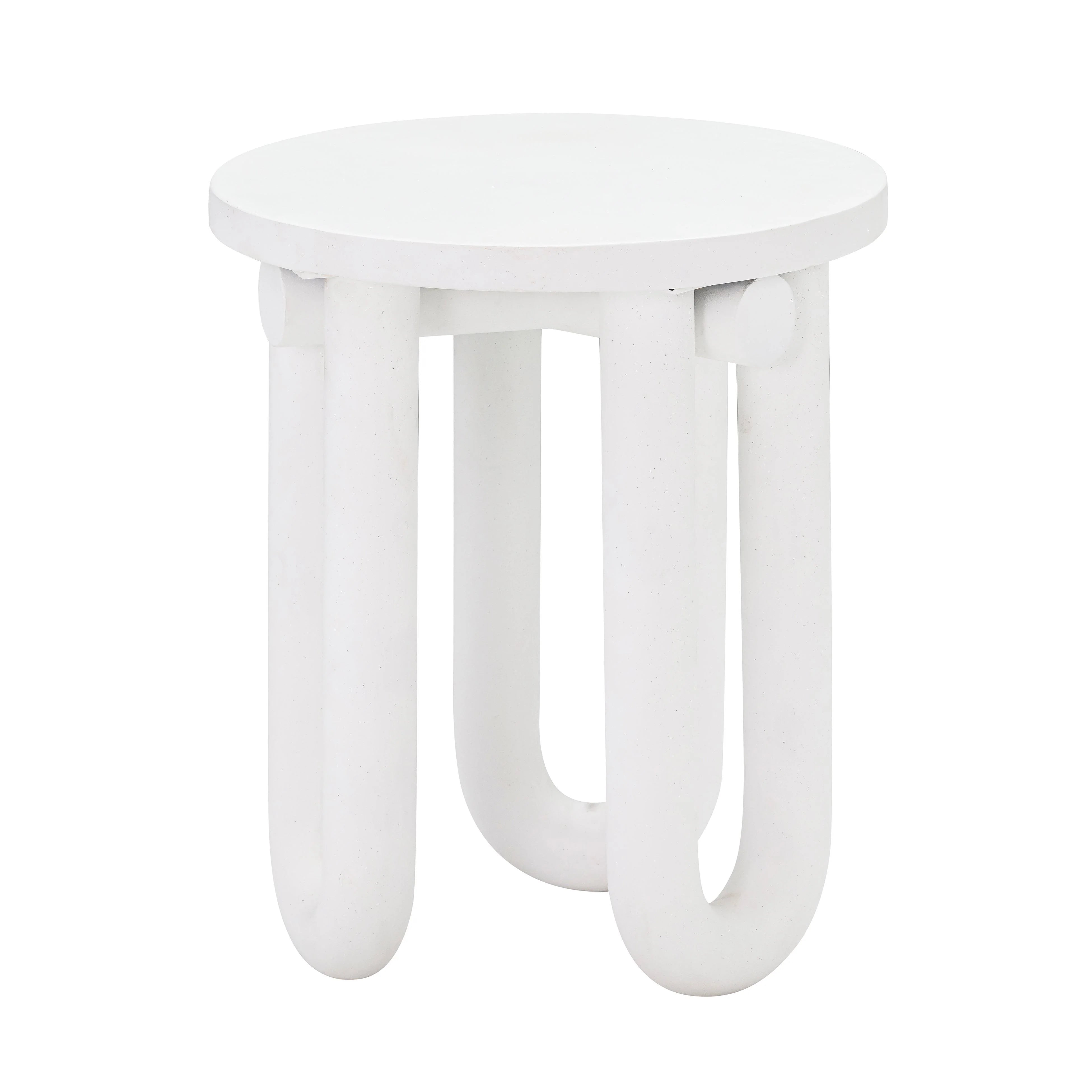 Tildy White Concrete Indoor / Outdoor Round Side Table