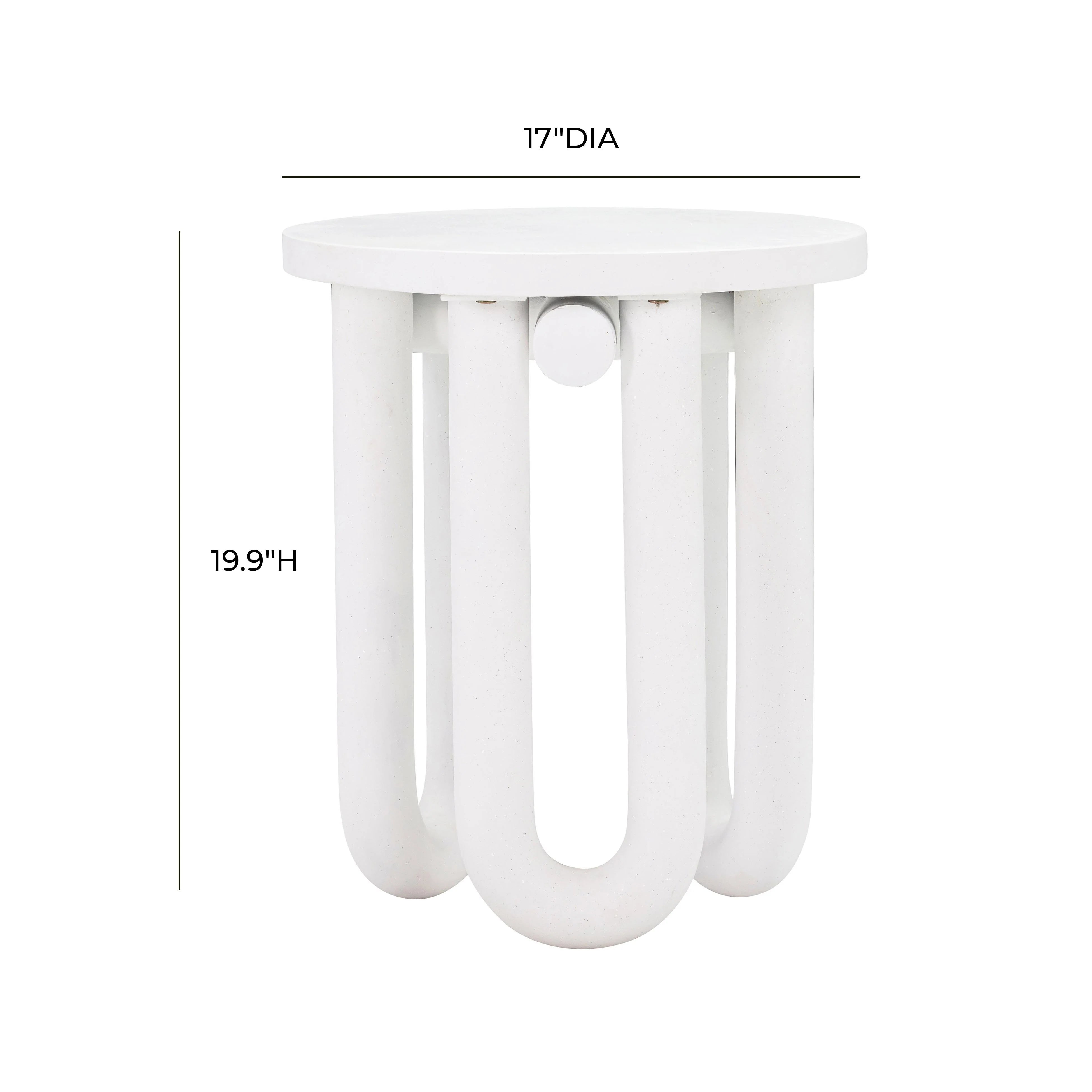 Tildy White Concrete Indoor / Outdoor Round Side Table