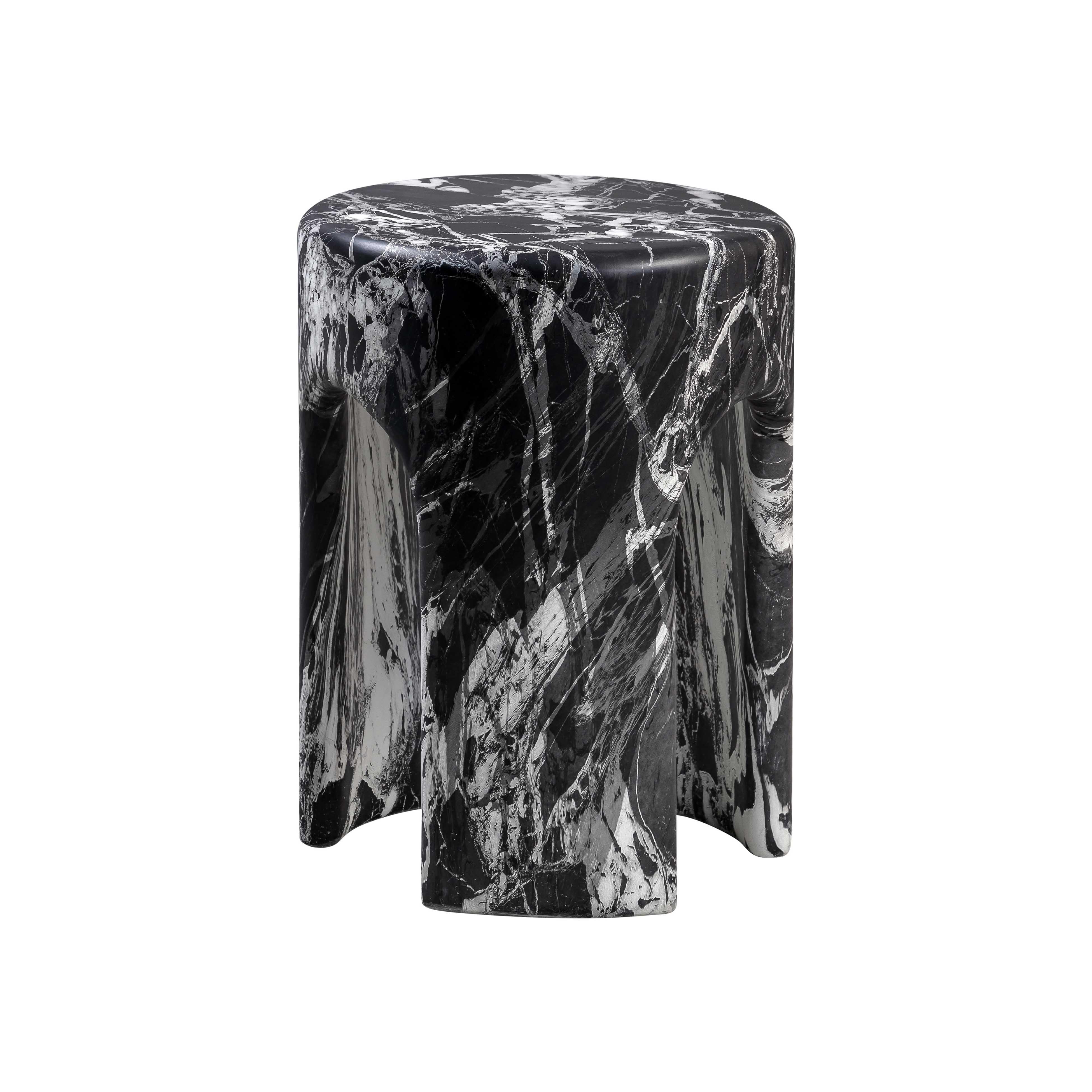 Marisol Black Faux Marble Side Table