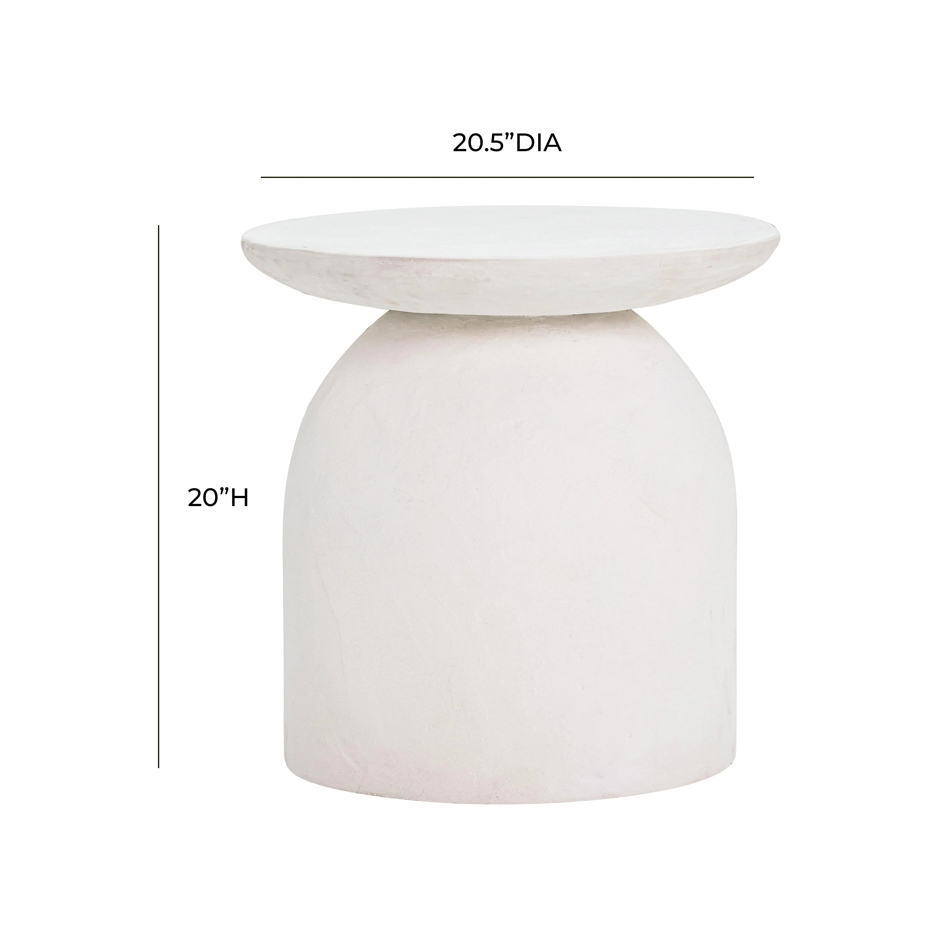 Aloe White Indoor/Outdoor Concrete Side Table