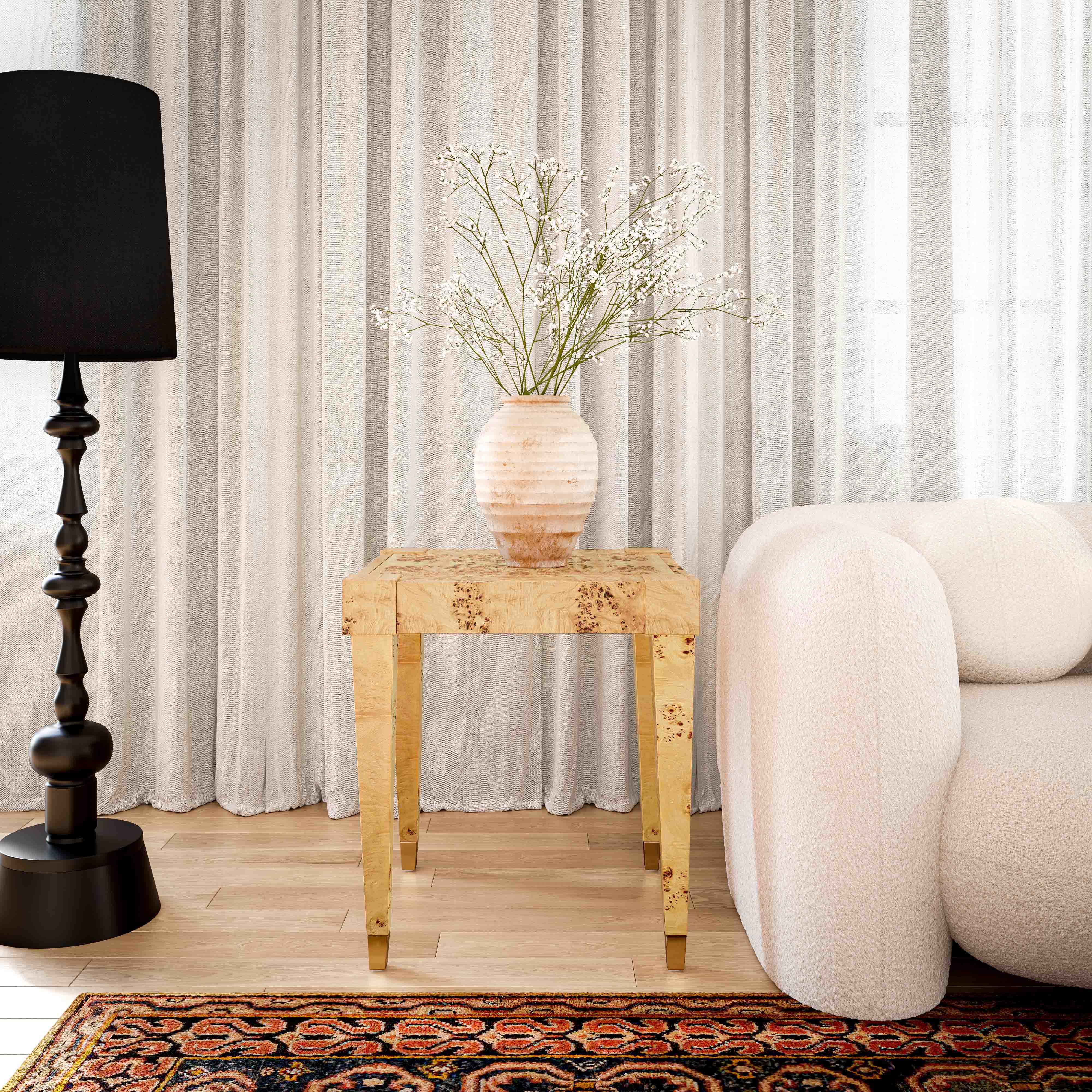 Table d'appoint en ronce de Brandy