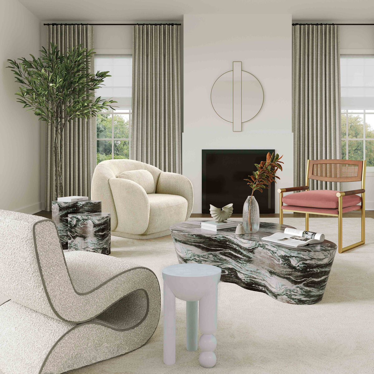 Table d'appoint haute en fausse dalle