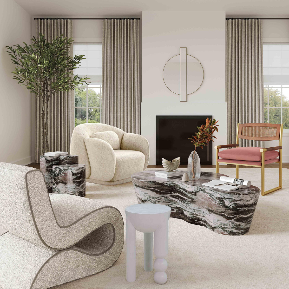 Table d'appoint haute en fausse dalle