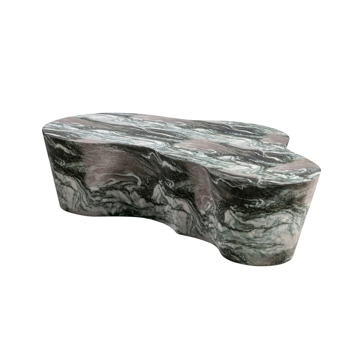 Table basse en faux marbre gris/rose