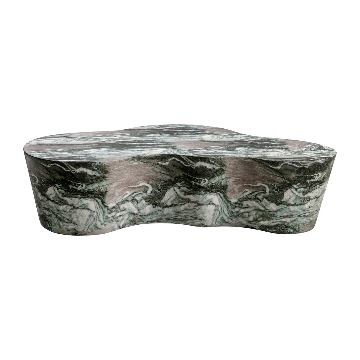 Table basse en faux marbre gris/rose